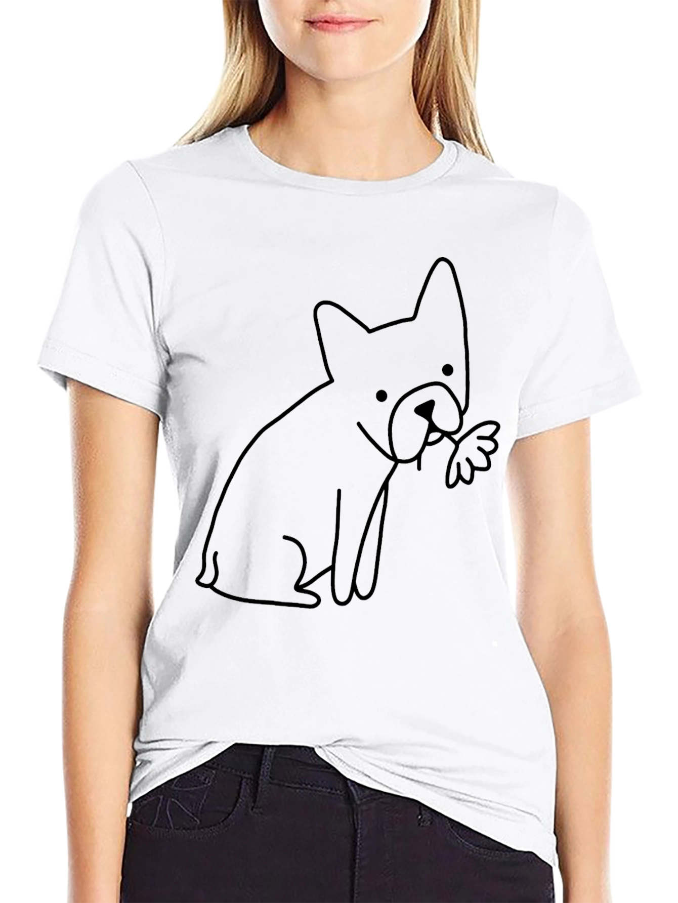 Black Dog With Flower Black T-Shirt view 9