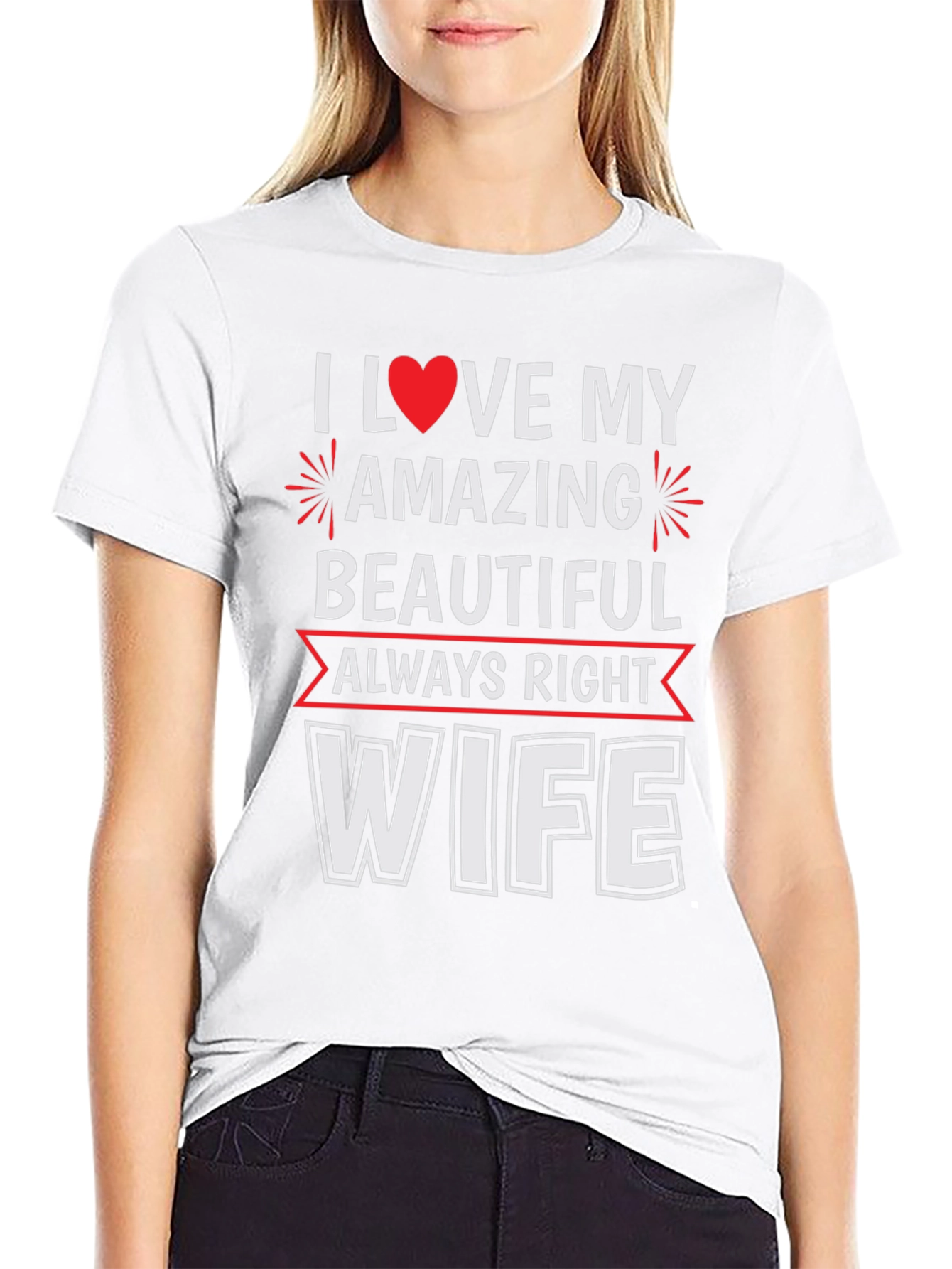 Black I Love My Amazing Wife Graphic Tee view 9