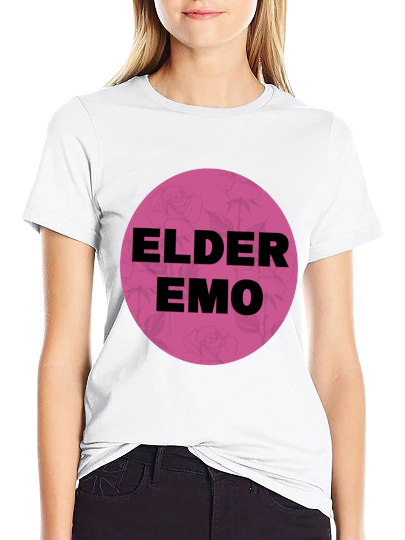 Black Elder Emo T-Shirt - Black Cotton Blend Graphic Tee view 9