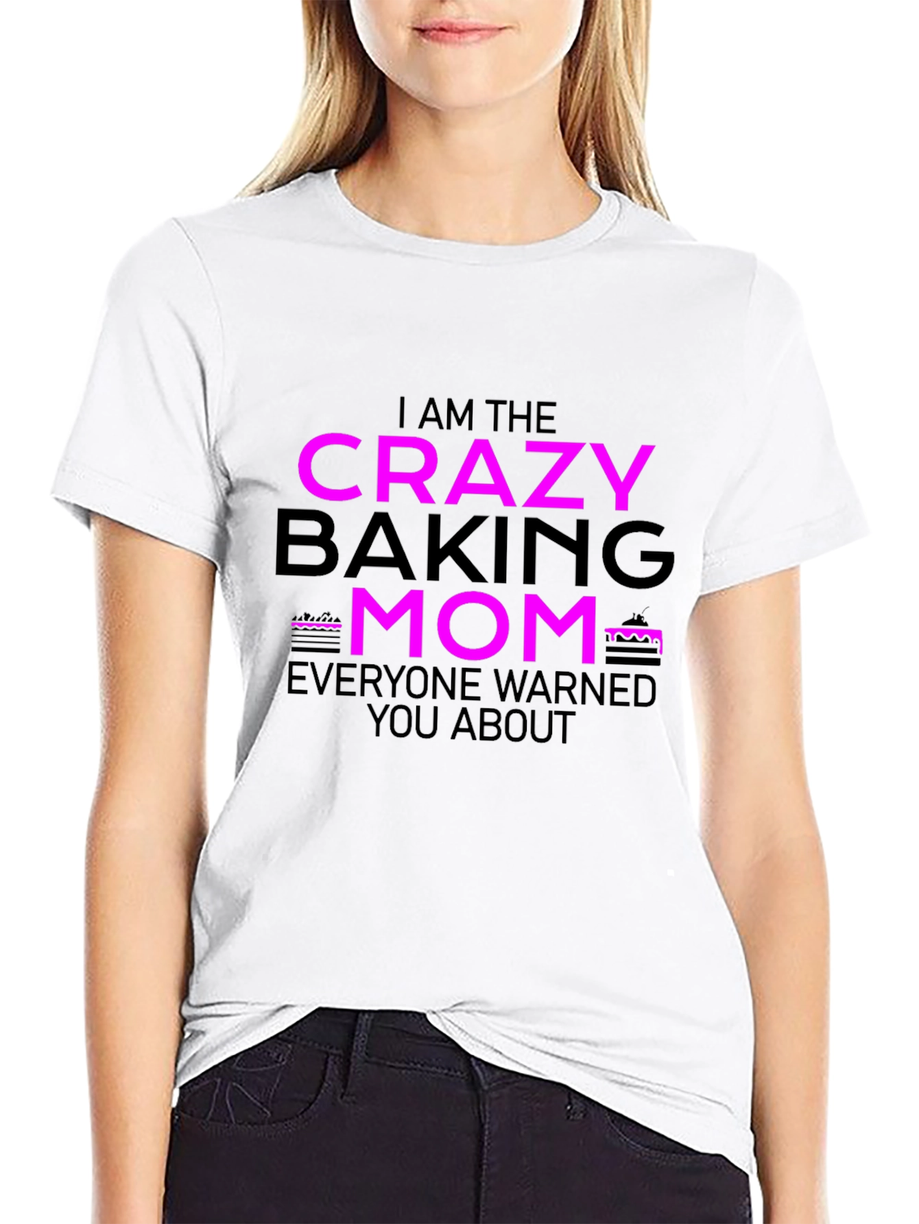 Black Crazy Baking Mom Graphic T-Shirt view 9