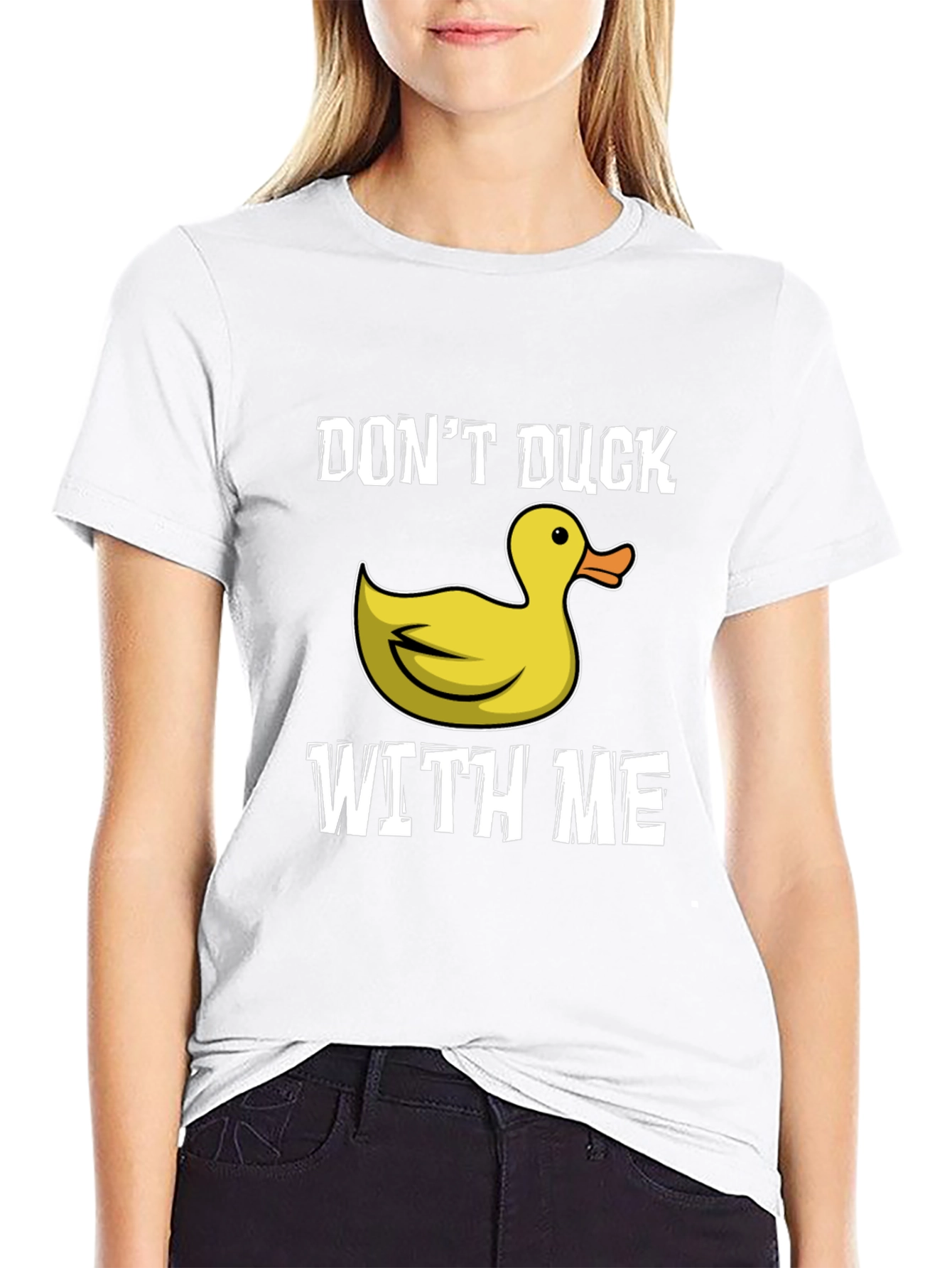 Black Don't Duck With Me T-Shirt - Funny Duck Graphic Tee view 9