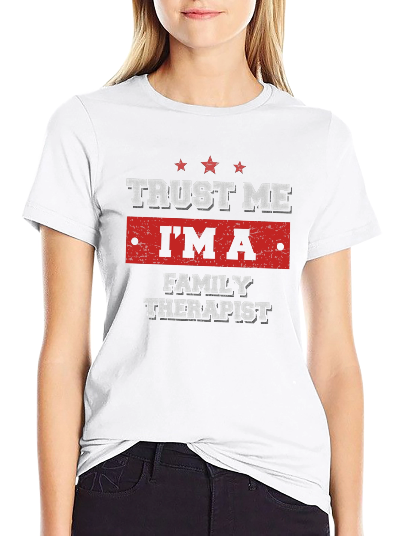 Black Trust Me I'm A Family Therapist T-Shirt view 9