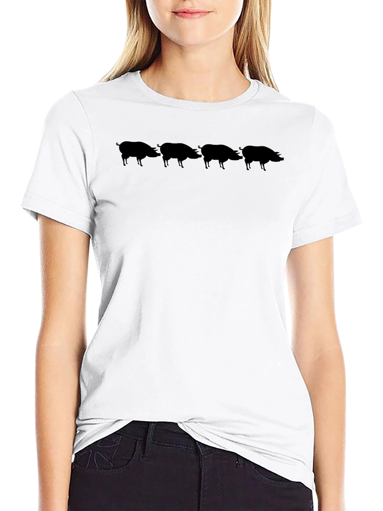 Black Black Hog Silhouette T-Shirt view 9