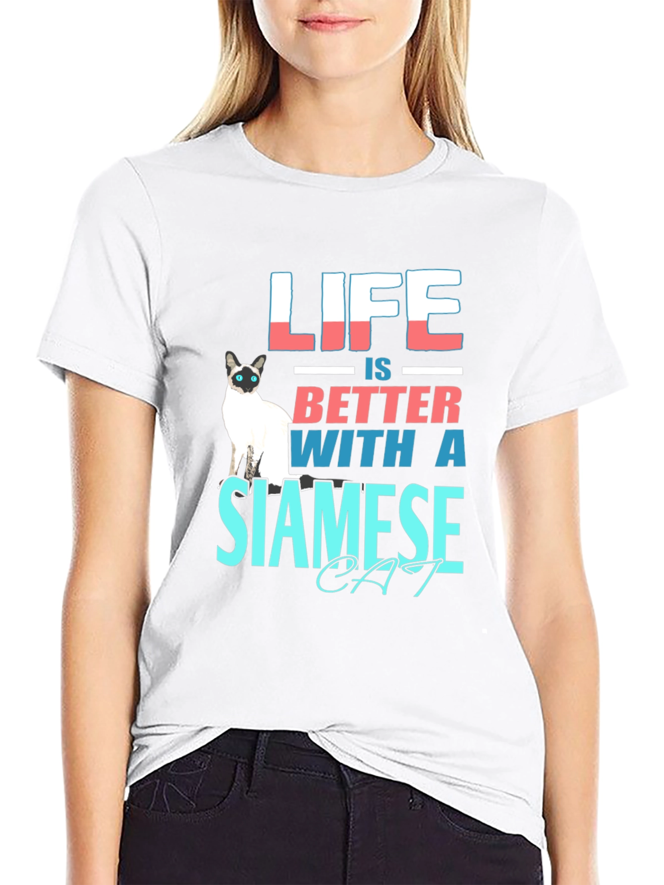 Black Life Is Better With a Siamese Cat T-Shirt view 9
