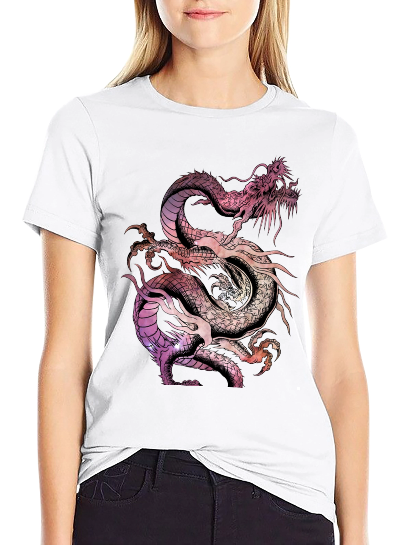 Black Dragon T-Shirt - Colorful Graphic Tee view 9