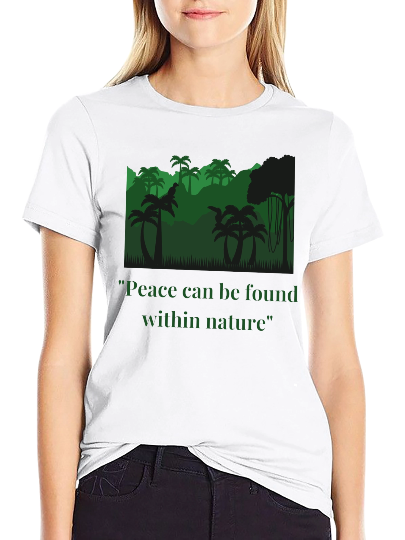 Black Peace Within Nature T-Shirt - Jungle Design view 9