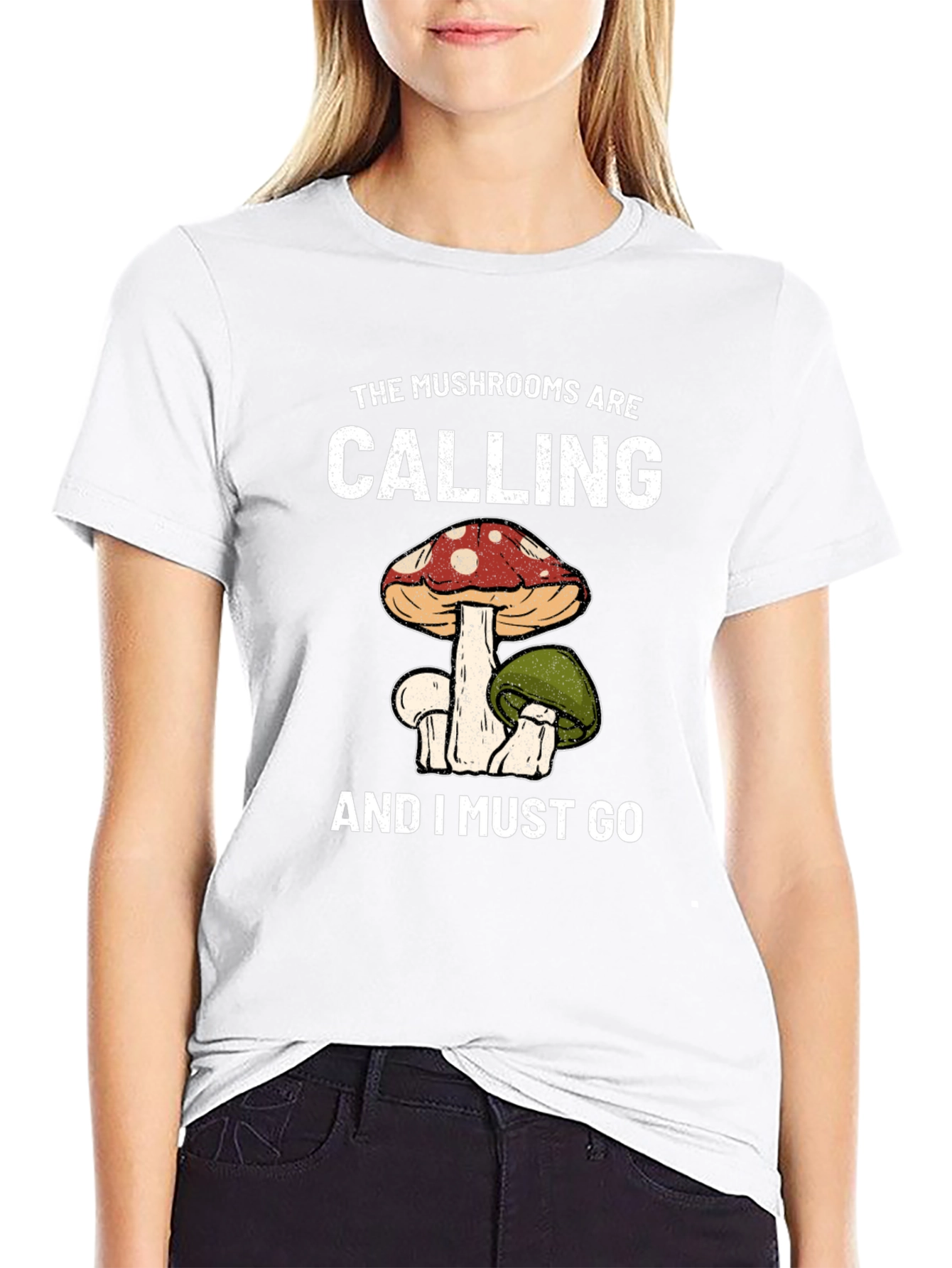 Black Mushroom Calling T-Shirt view 9