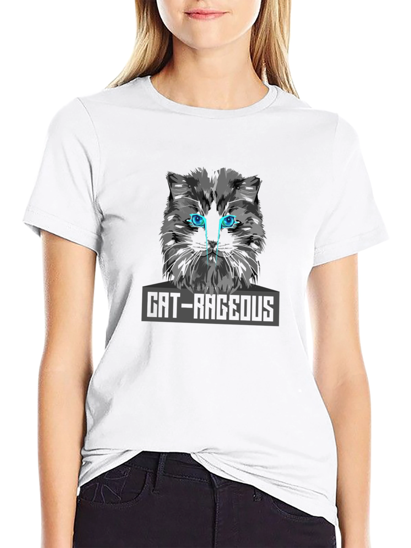 Black Cat-Rageous Graphic Tee - Men's Black T-Shirt view 9