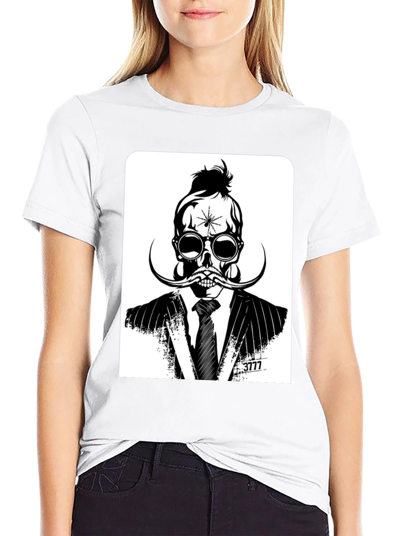 Black Skull in Suit Graphic Tee - Unique Stylish Design view 9