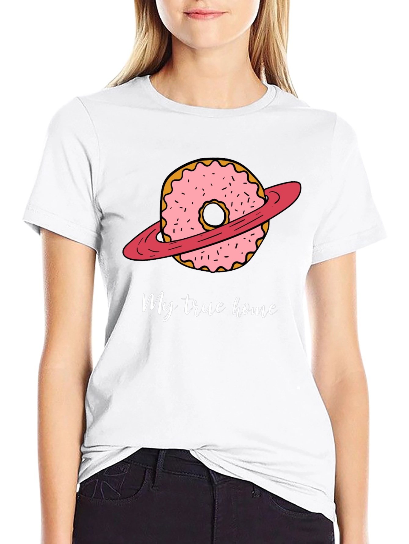 Black Donut Planet T-Shirt - My True Home view 9