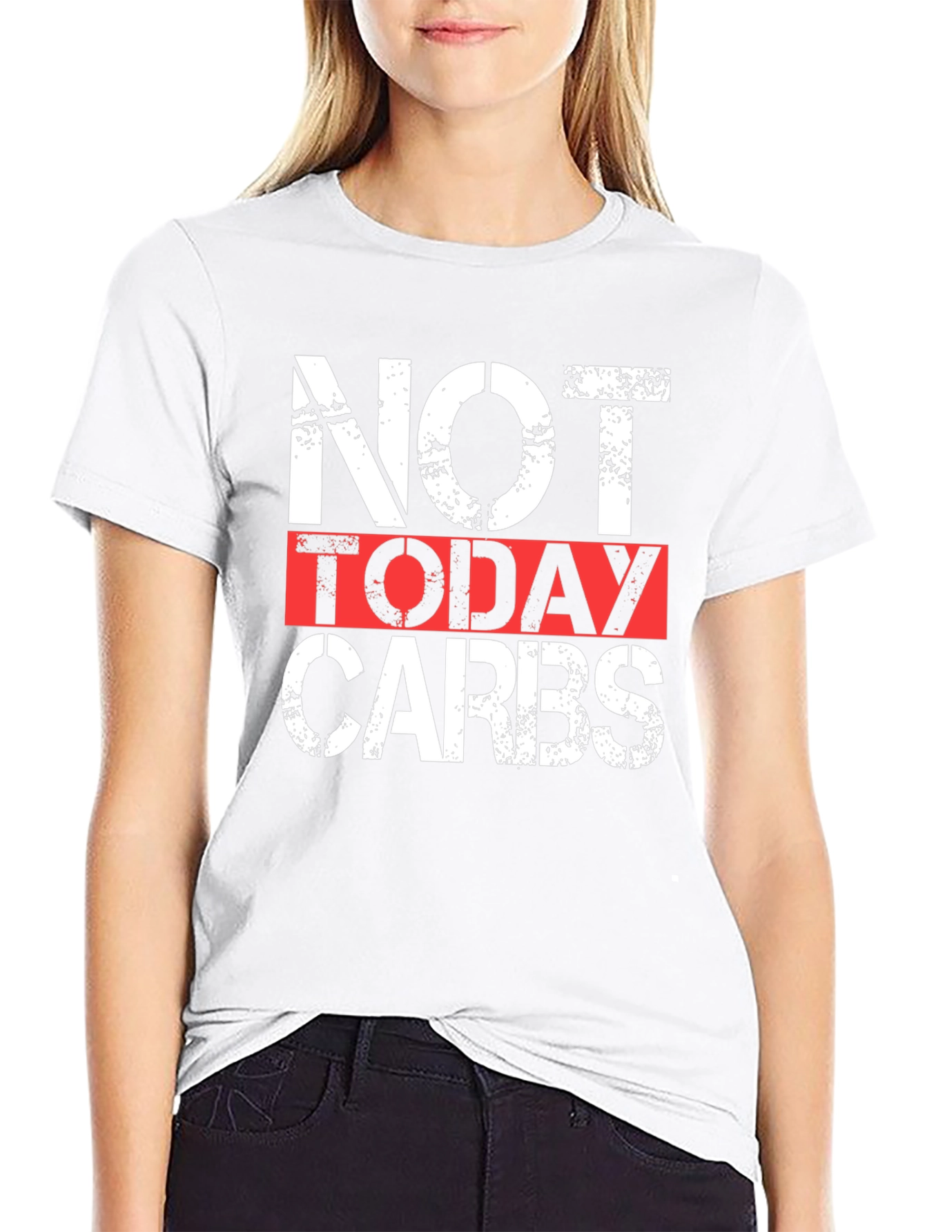 Black Not Today Carbs Graphic Tee - Black view 9