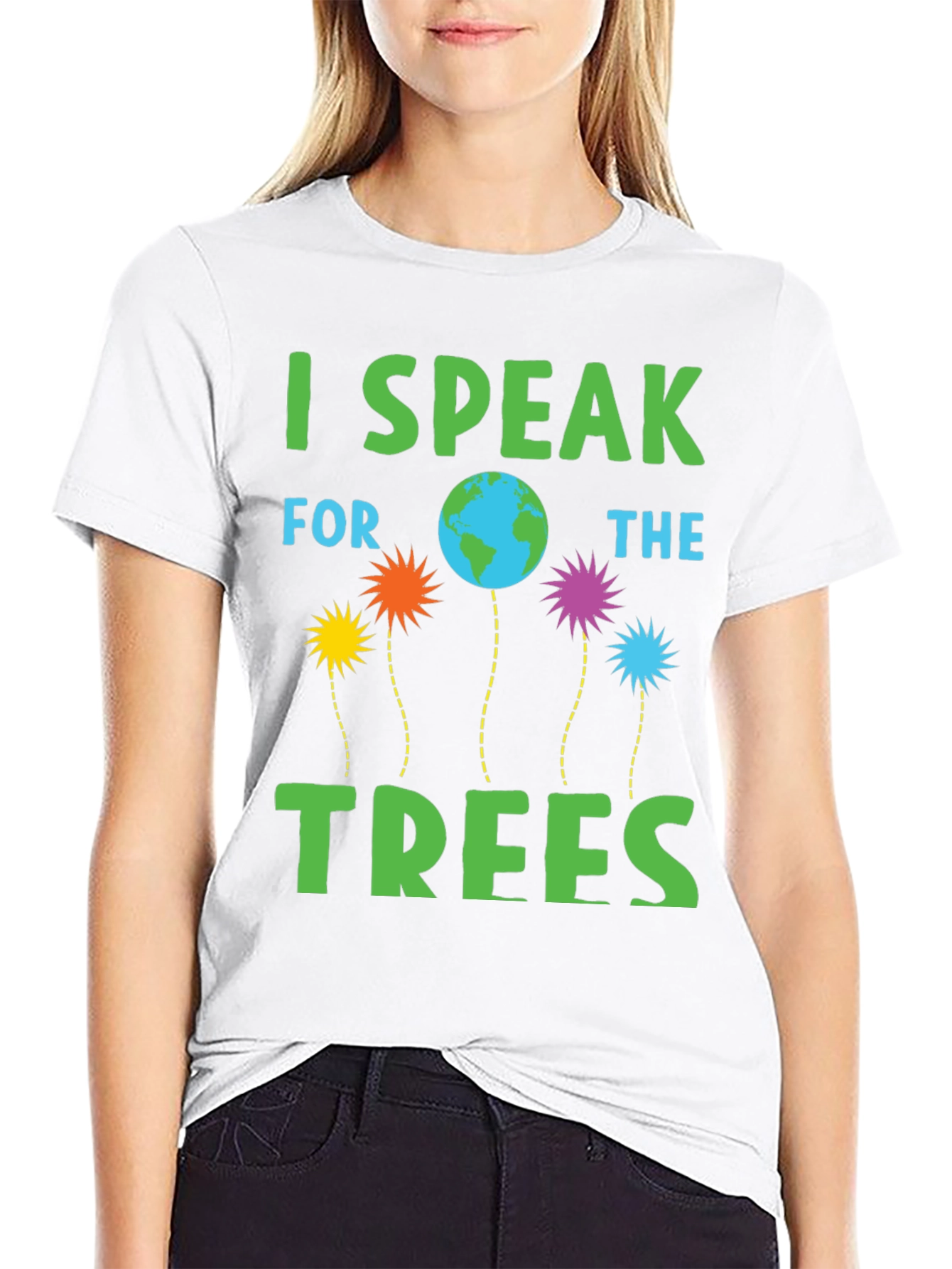 Black I Speak for the Trees Graphic T-Shirt view 9