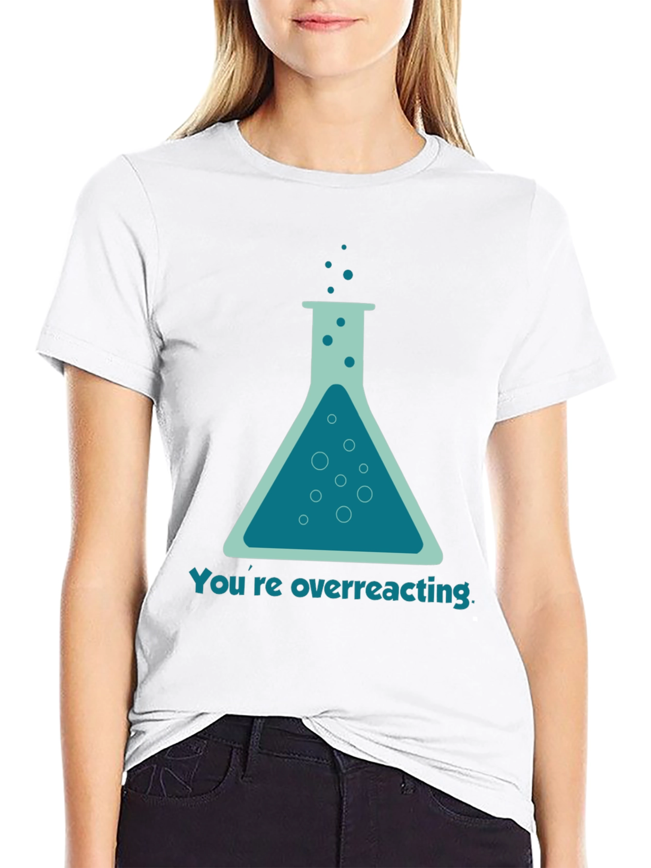 Black You're Overreacting T-Shirt - Funny Science Tee view 9