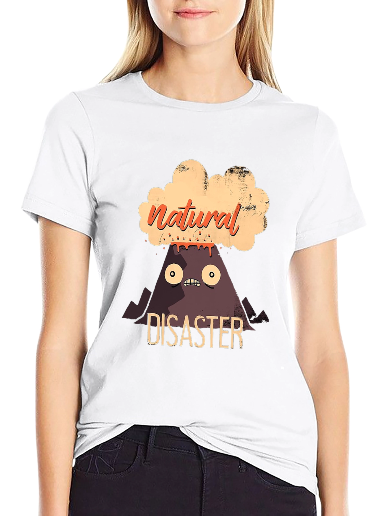 Black Natural Disaster T-Shirt - Funny Volcano Graphic Tee view 9