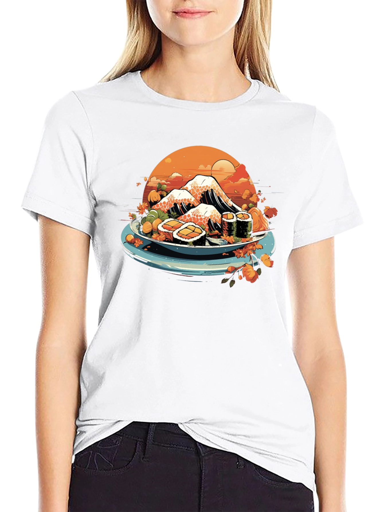 Black Sushi Mountain T-Shirt - Unique Graphic Tee view 9