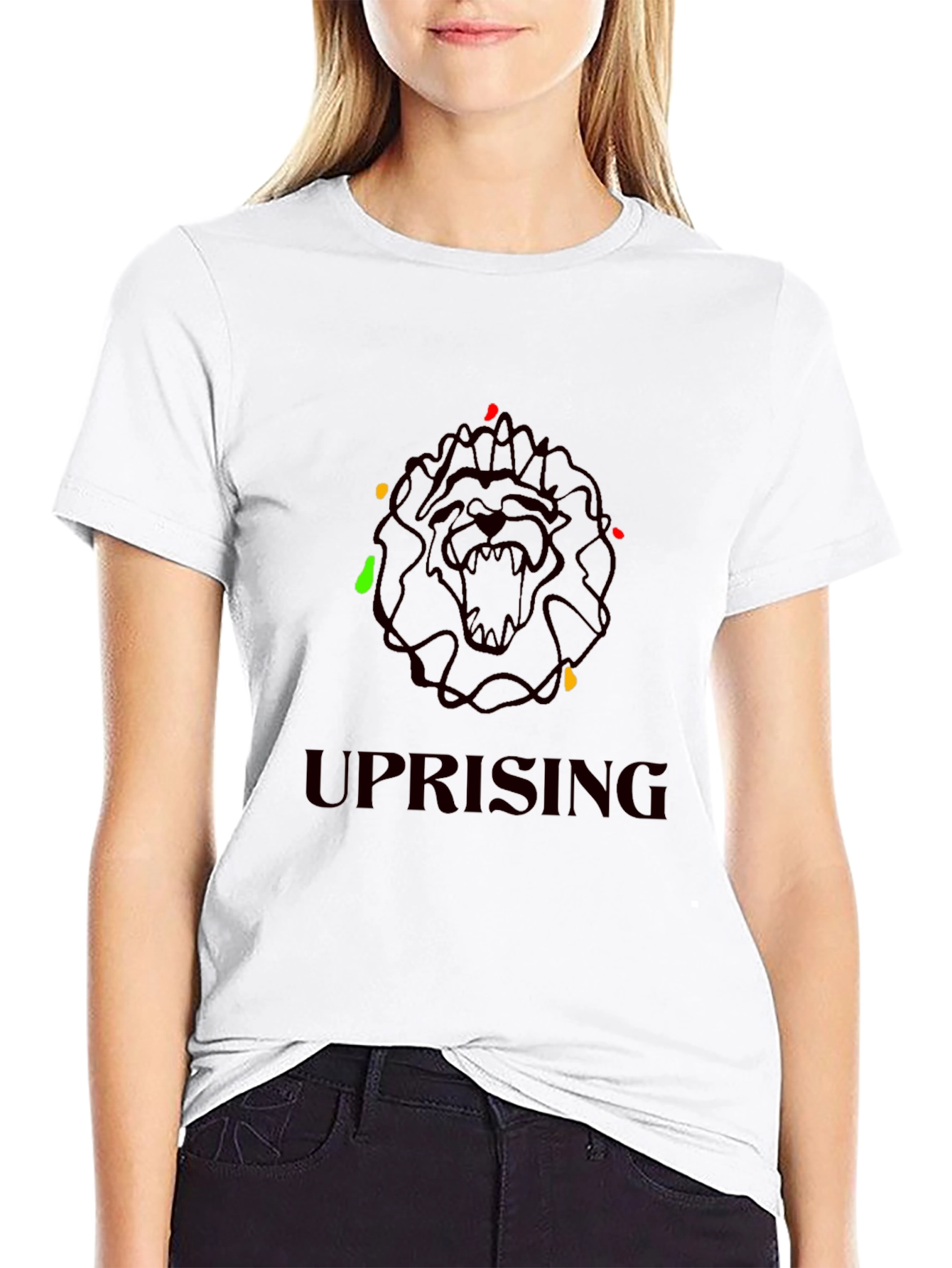 Black Uprising Lion Graphic Tee - Black view 9
