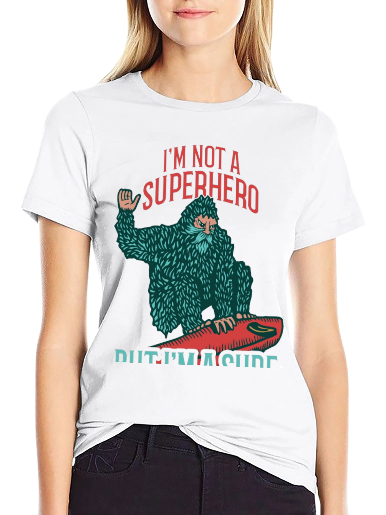 Black I'm Not A Superhero Surfing T-Shirt view 9