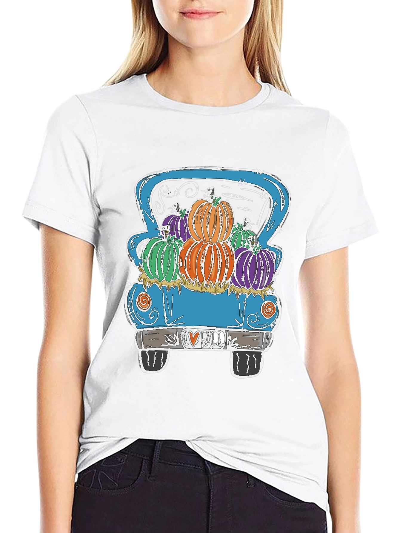 Fall Pumpkin Truck Graphic Tee - 9