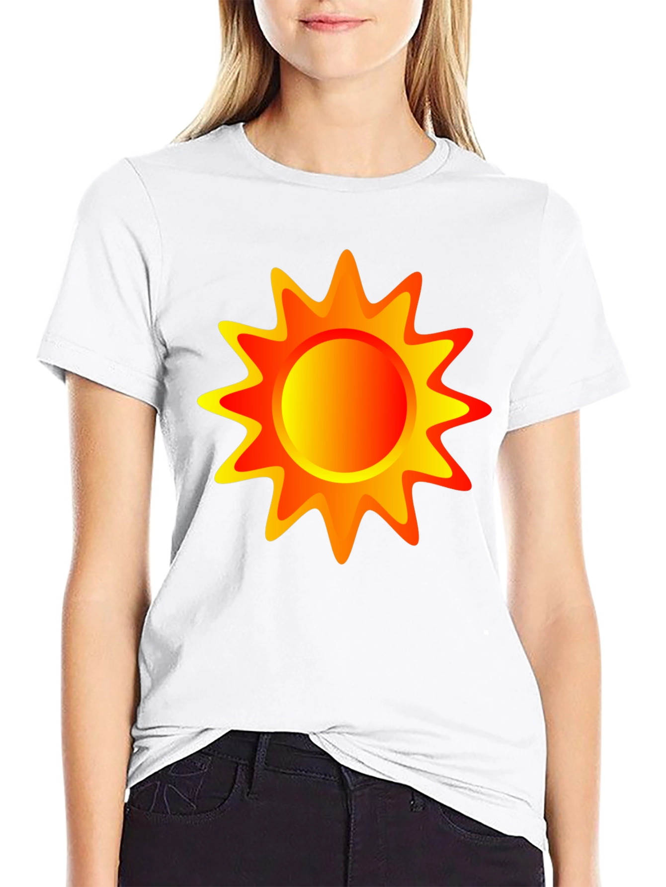 Black Vibrant Sun Graphic Black T-Shirt view 9