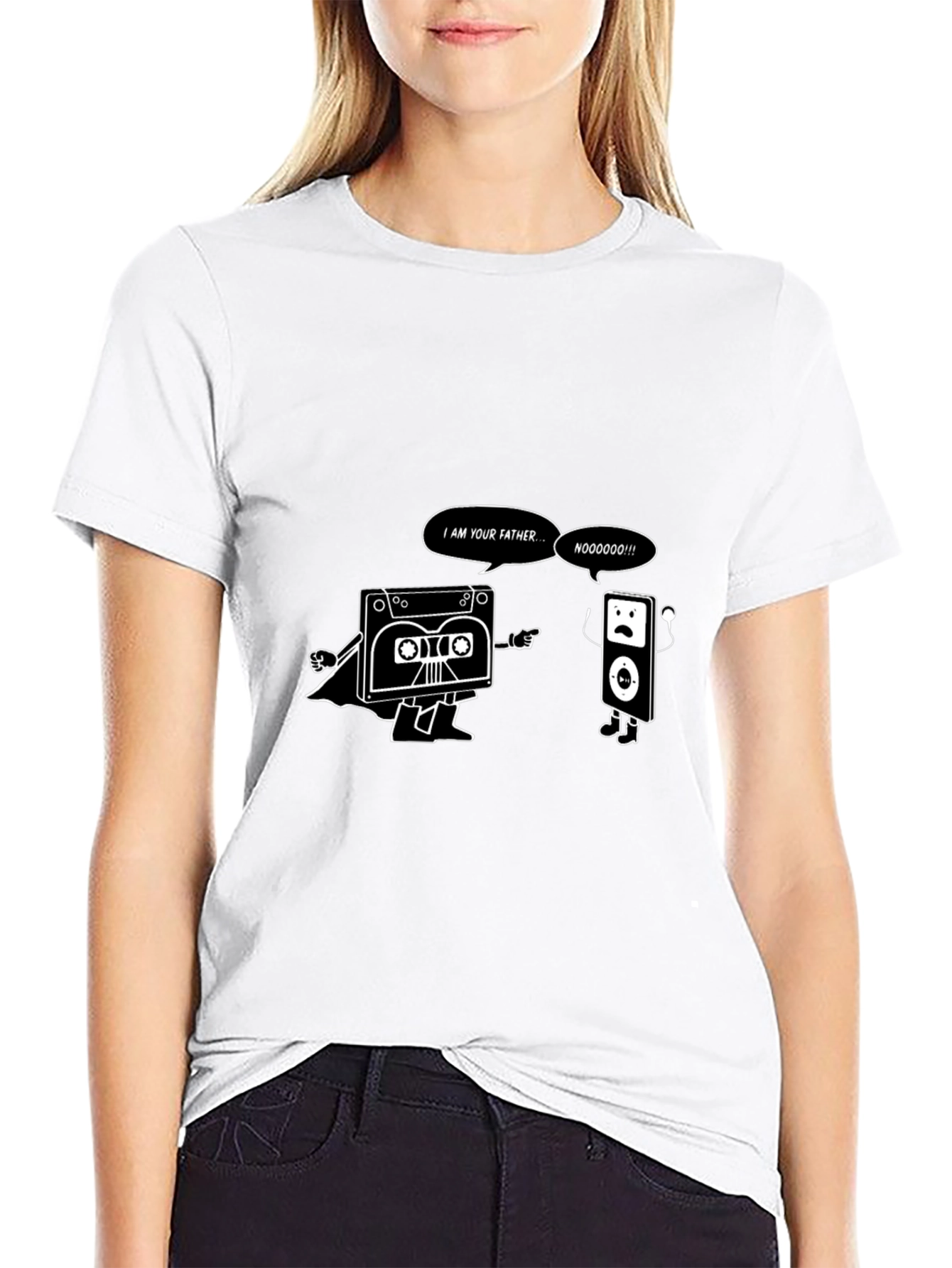 Black Cassette Tape vs. iPod "I Am Your Father" T-Shirt view 9