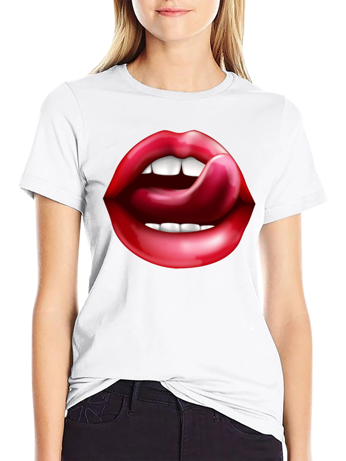 Black Lips Tongue Graphic Tee - Black view 9