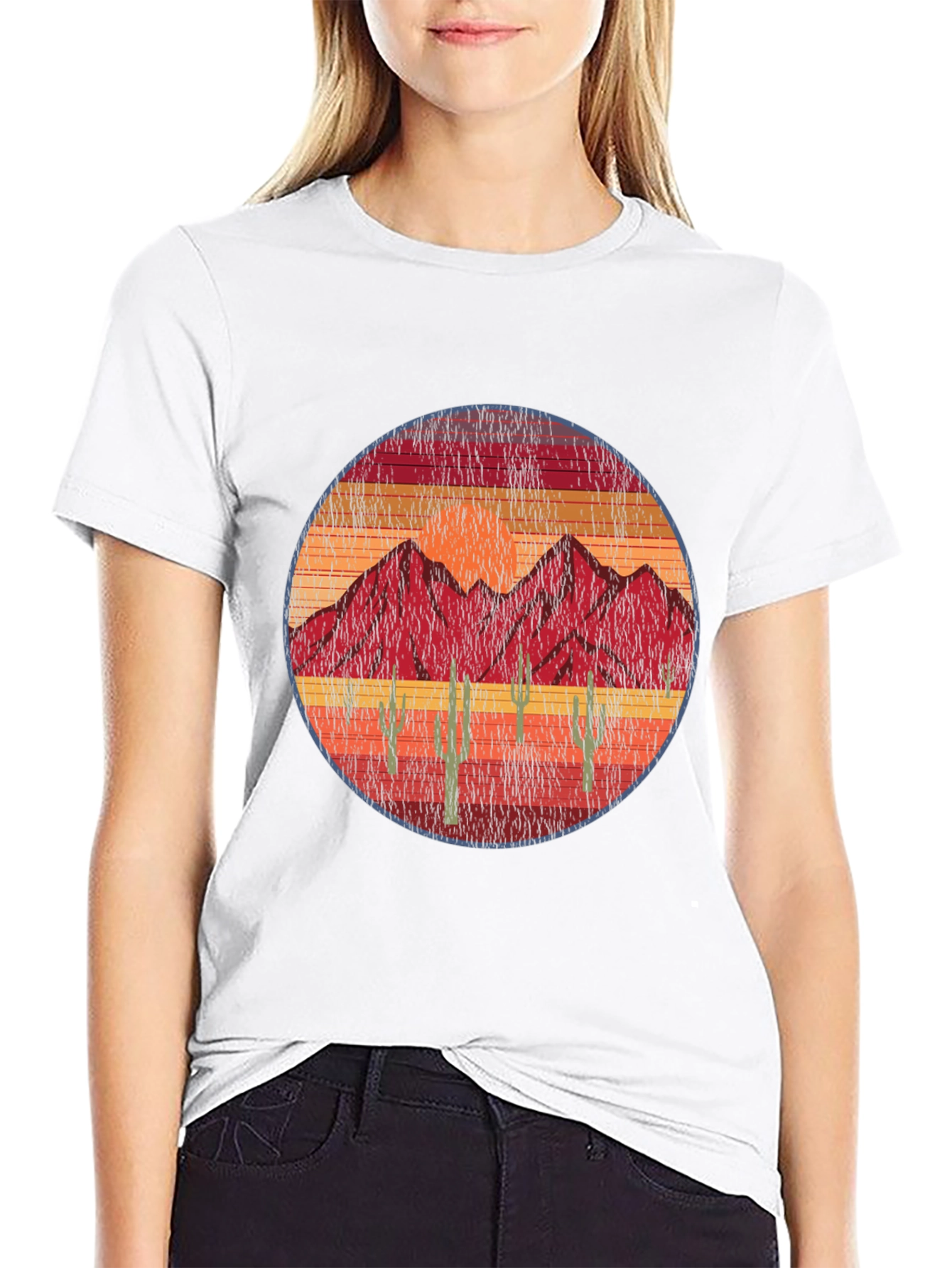 Black Vintage Desert Mountain T-Shirt view 9