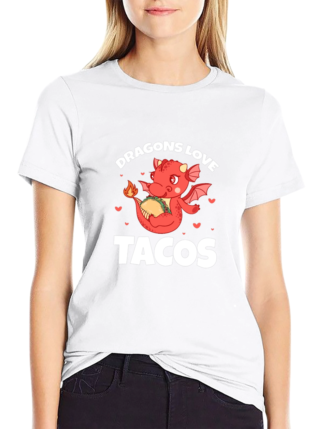 Black Dragons Love Tacos Black Graphic Tee view 9