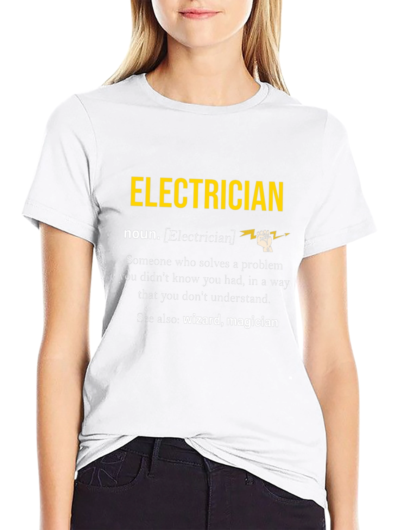 Black Electrician Definition T-Shirt view 9