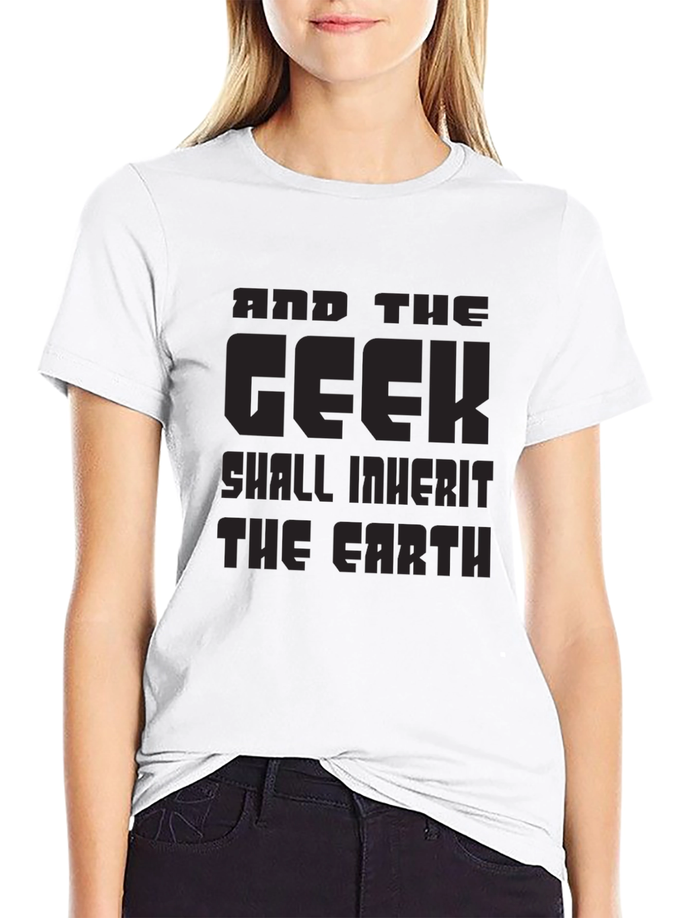 Black Geek Inherit Earth Black T-Shirt - Funny Graphic Tee view 9