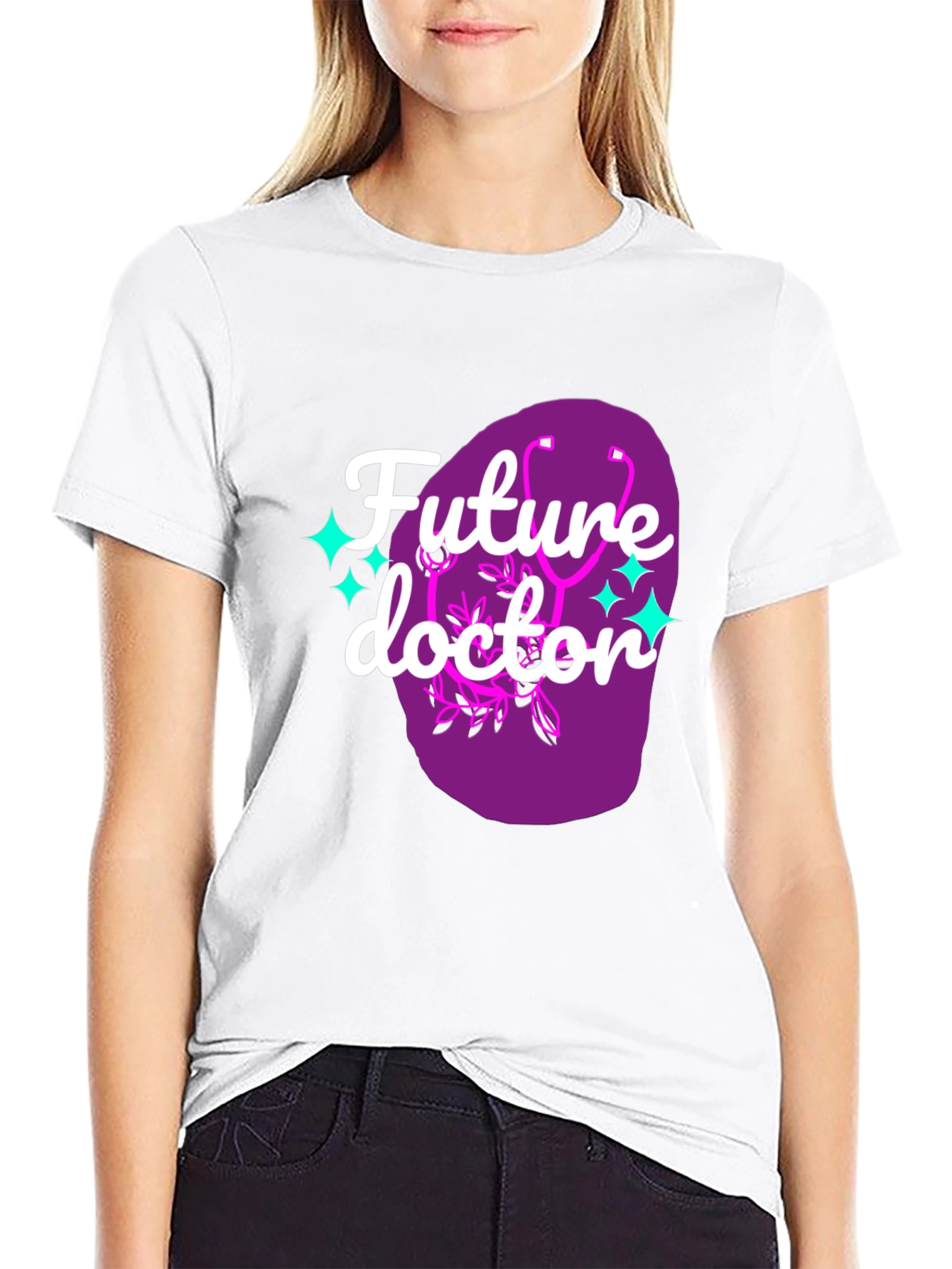 Black Future Doctor Graphic Tee - Black Cotton T-Shirt view 9