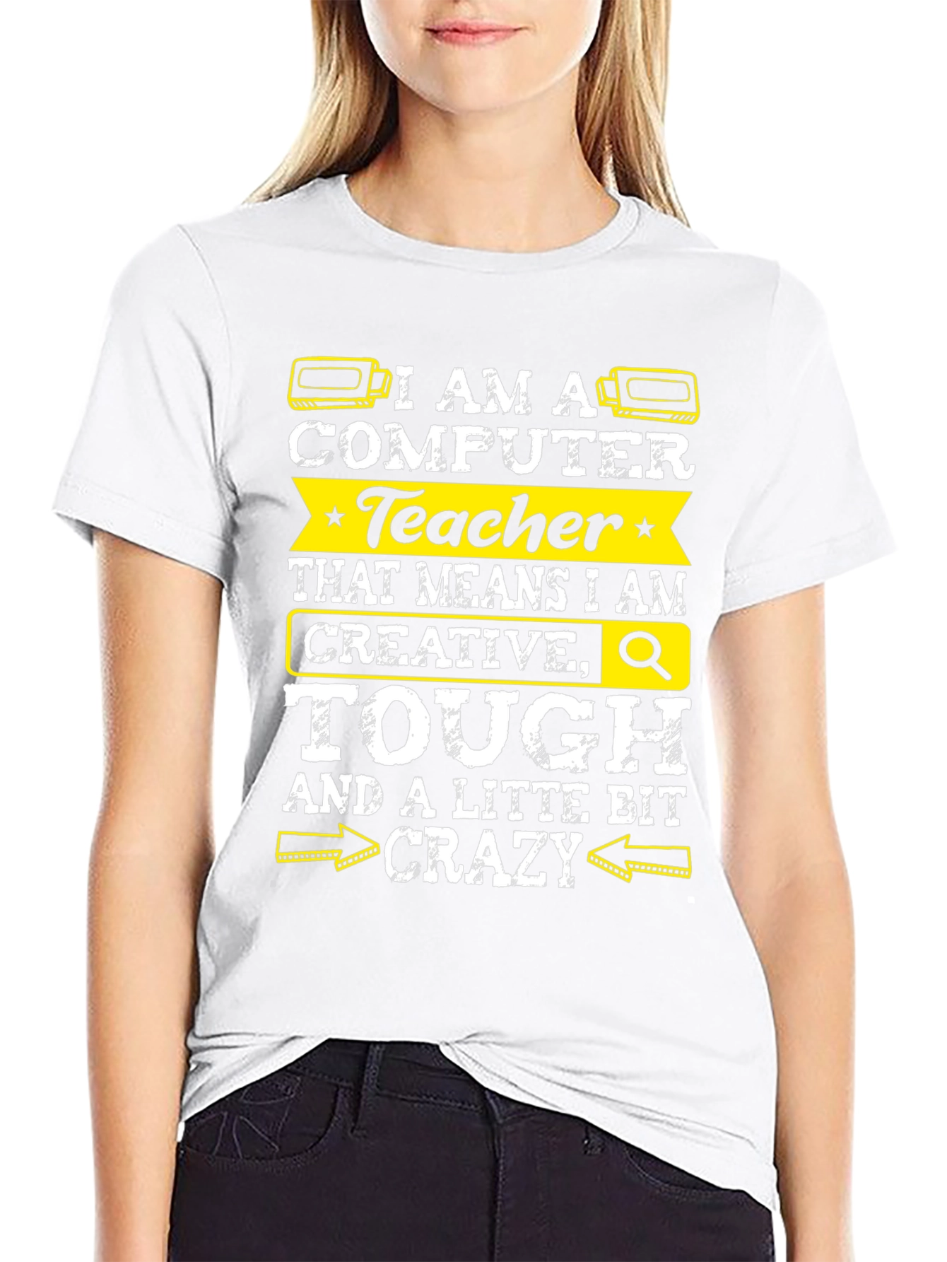 Black I am a Computer Teacher Graphic Tee view 9