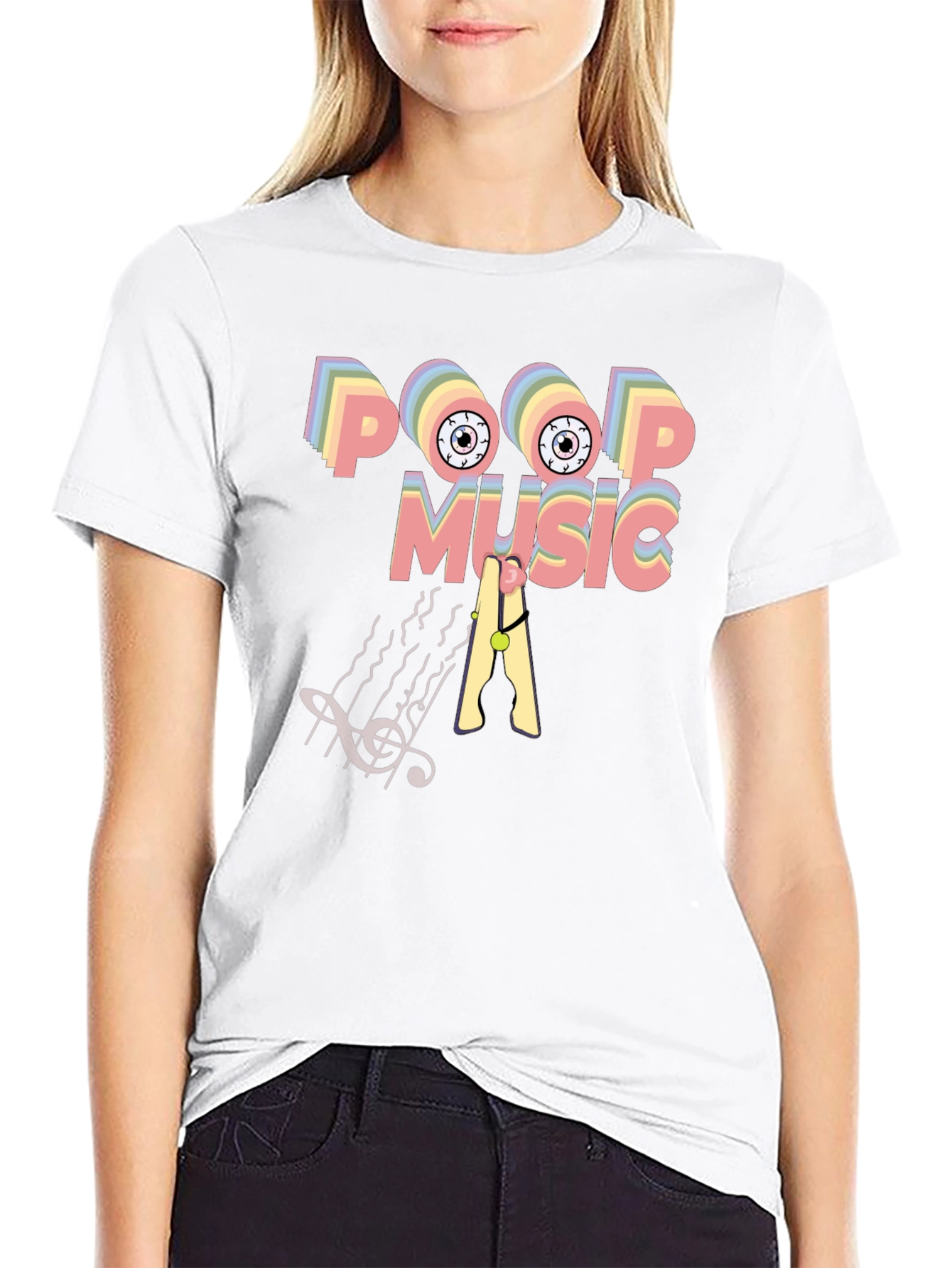 Black Poop Music Graphic T-Shirt view 9