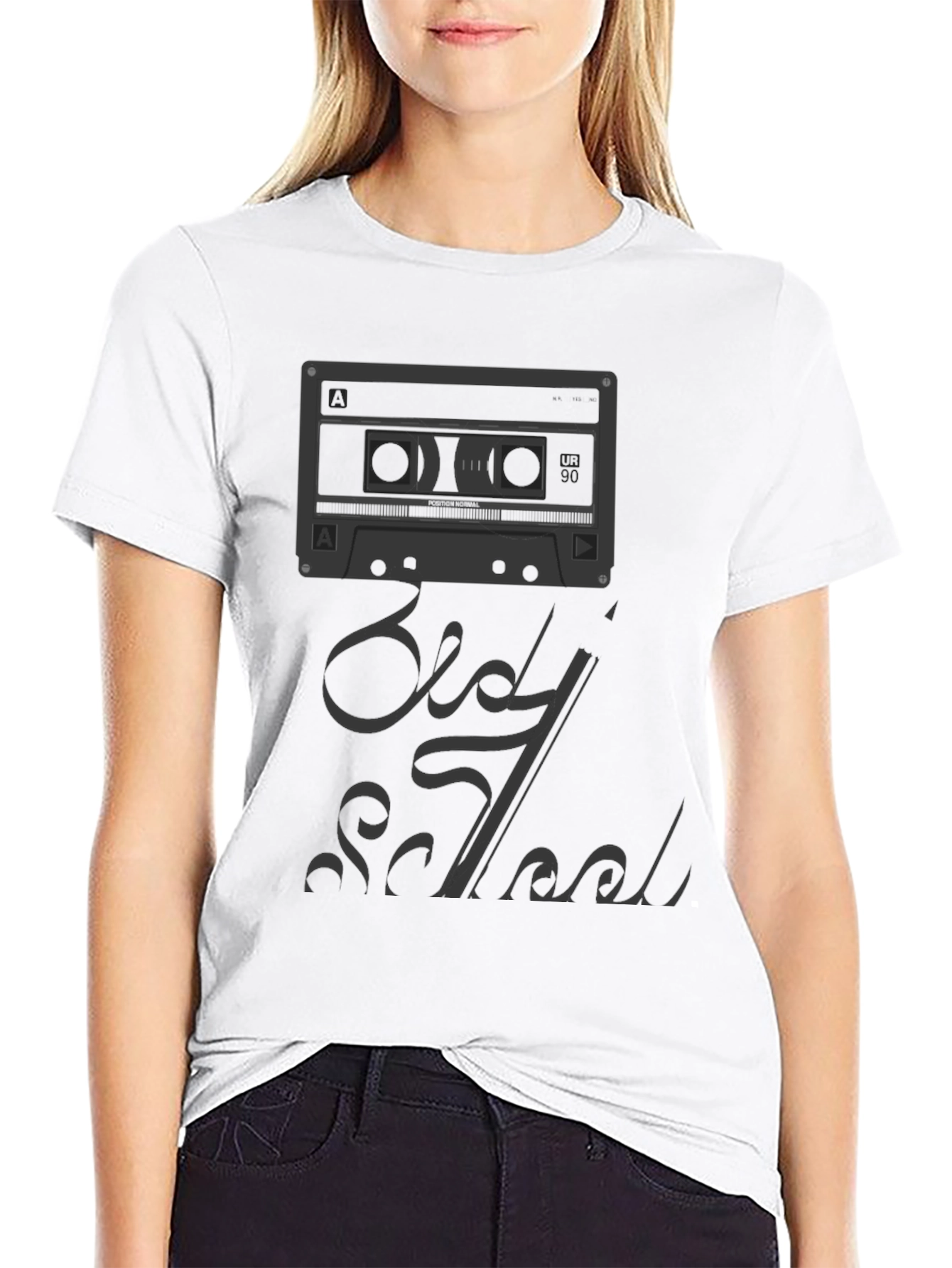 Black Old School Cassette Tape T-Shirt view 9