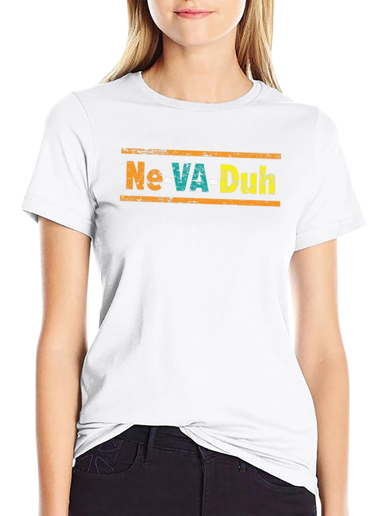 Black Ne-VA-Duh Graphic Tee - Black Unisex T-Shirt view 9