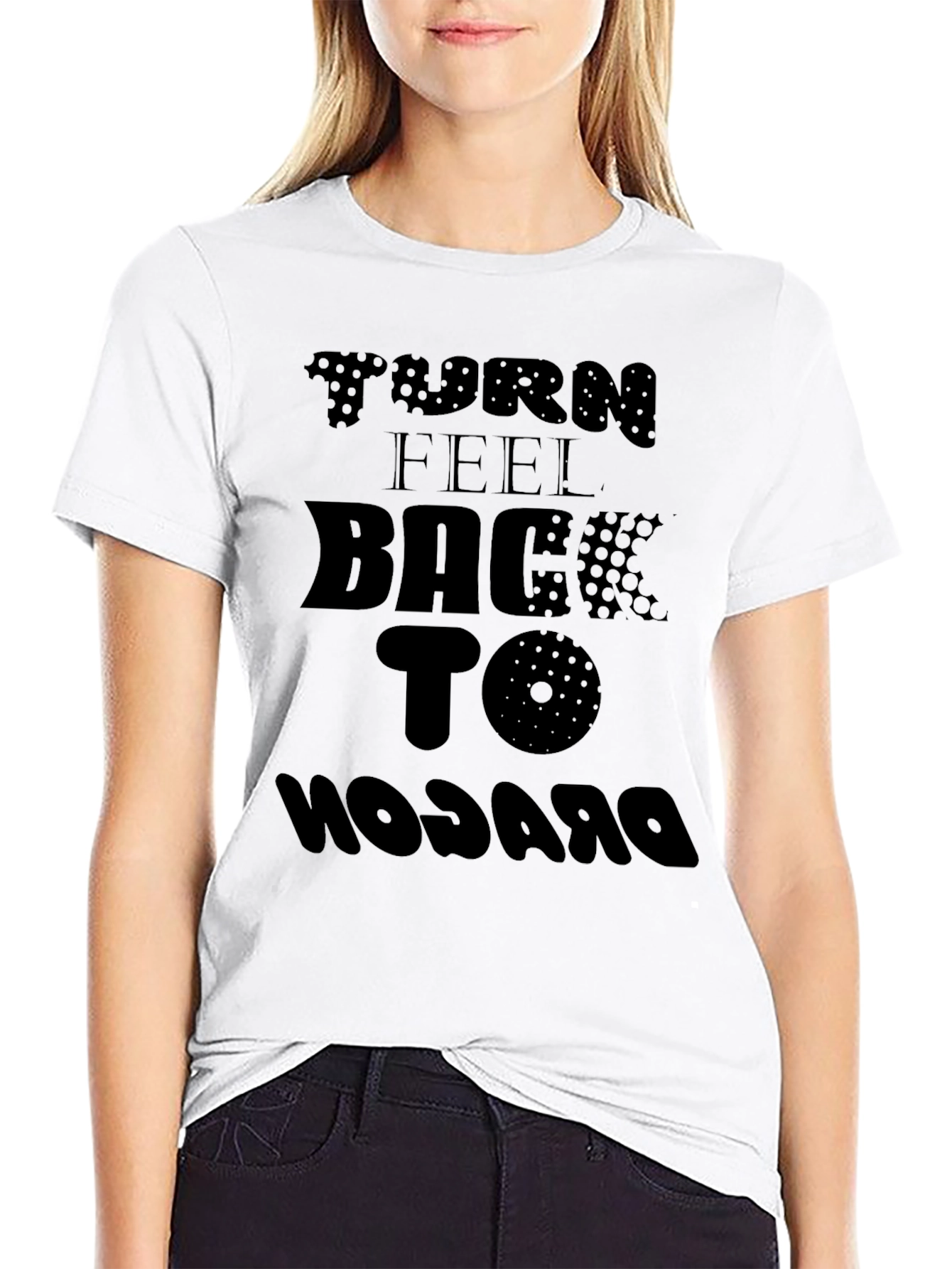 Black Turn Feel Back to Dragon Graphic Tee view 9