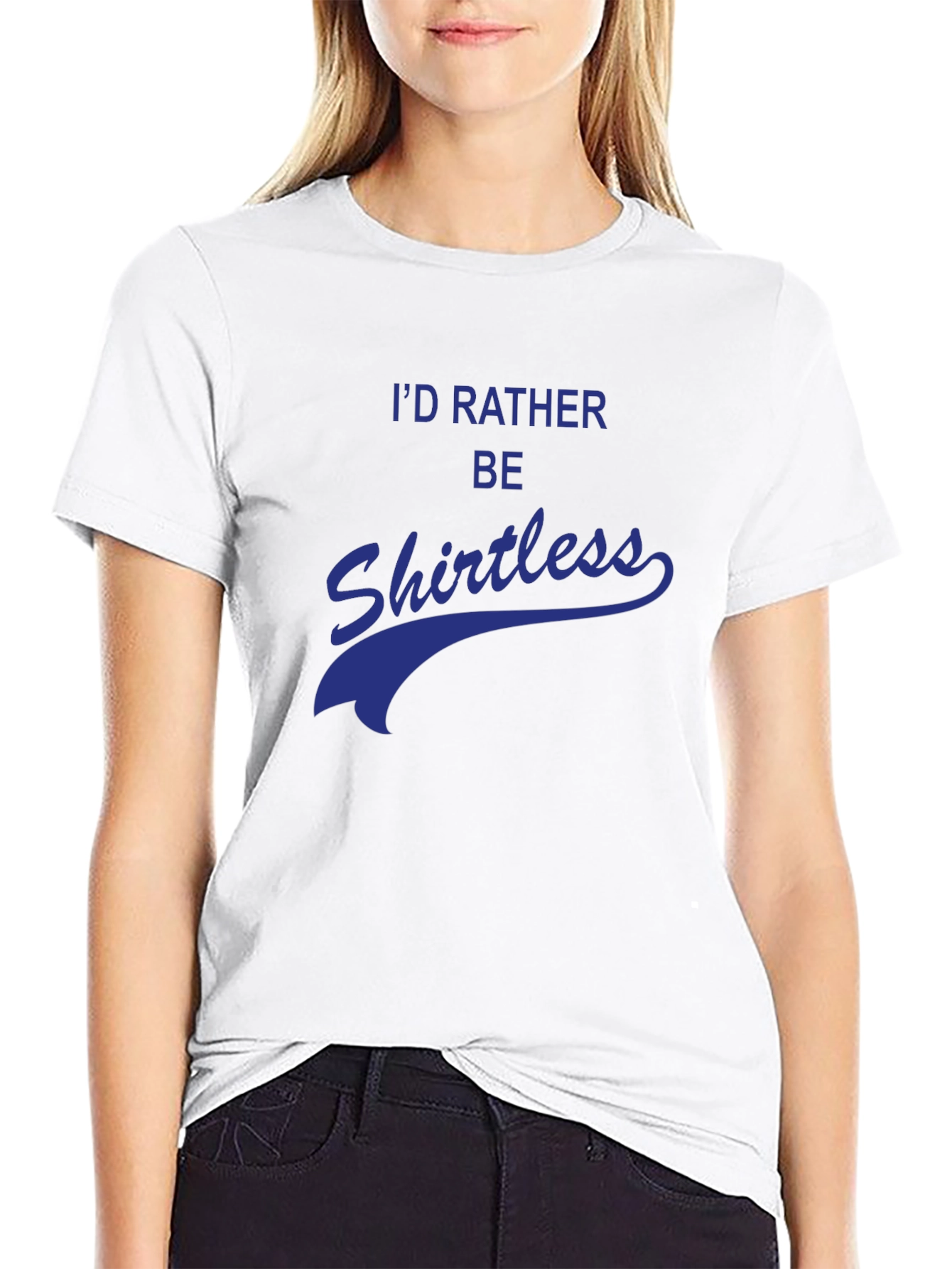 Black I'd Rather Be Shirtless Graphic Tee view 9