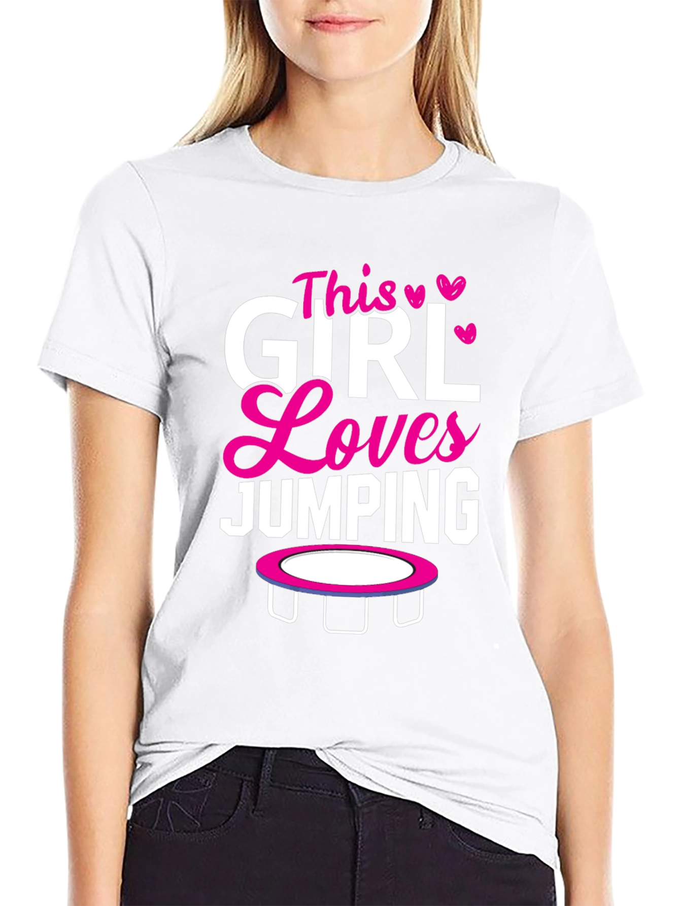 Black This Girl Loves Jumping T-Shirt view 9