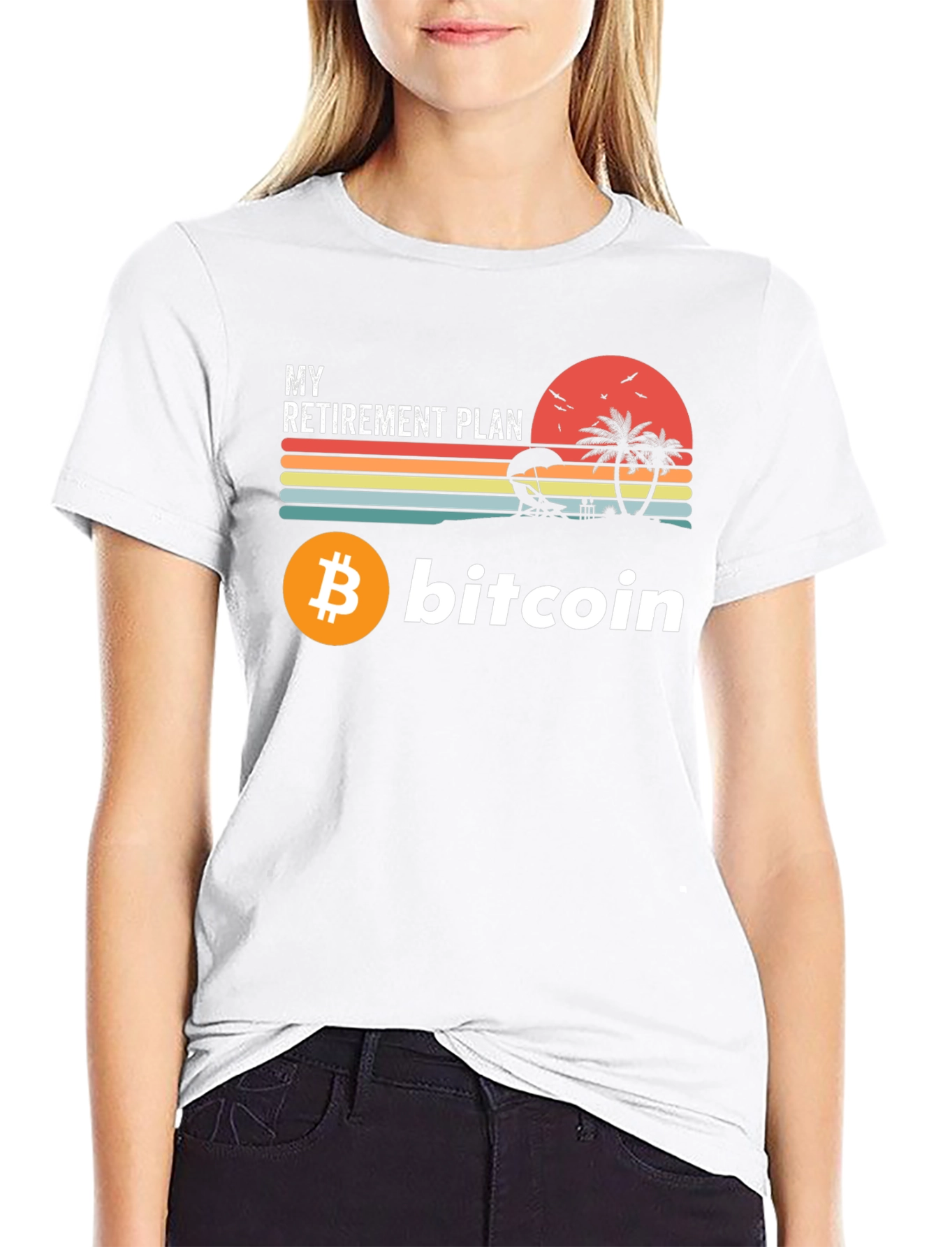 Black Bitcoin Retirement Plan Graphic Tee view 9