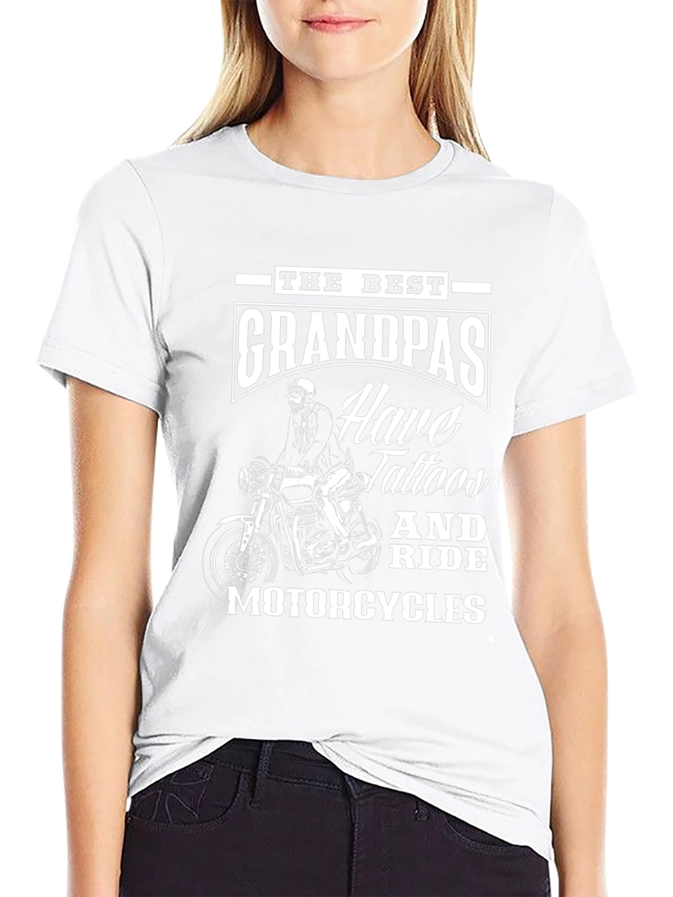Black Tattooed Grandpas Ride Motorcycles T-Shirt view 9