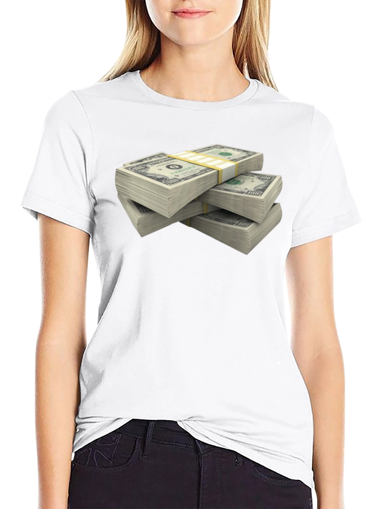 Black Money Stack Graphic T-Shirt - Black view 9