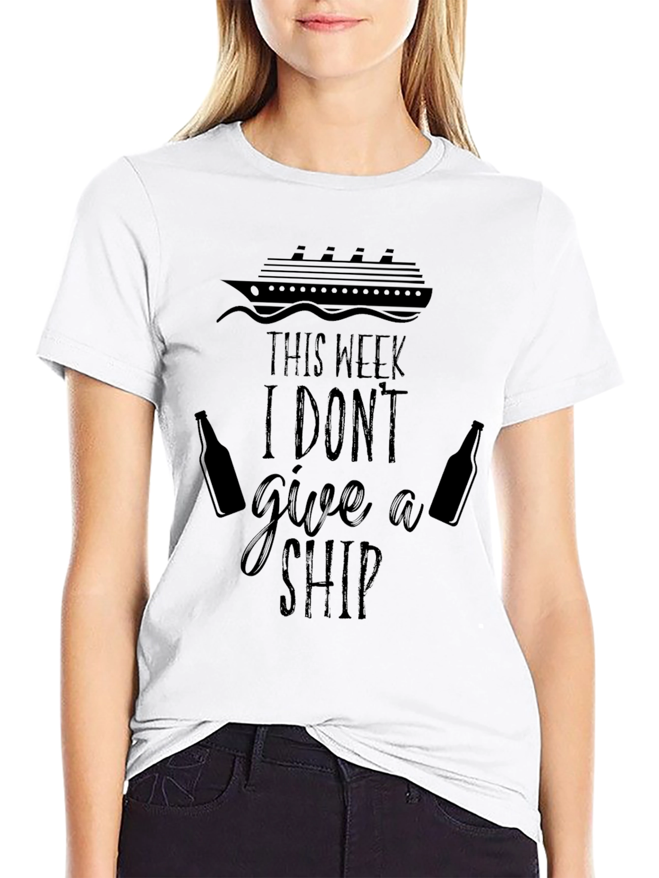 Black I Don't Give a Ship Cruise T-Shirt view 9