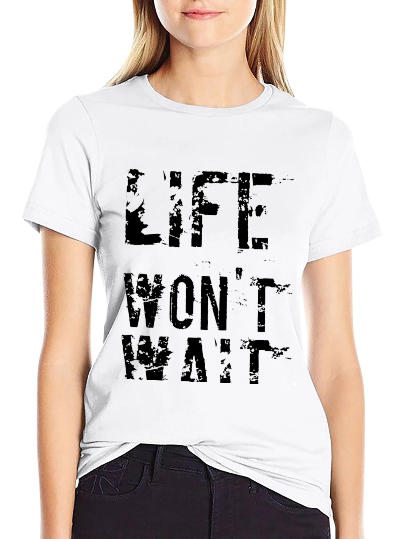 Black Life Won't Wait Graphic Tee view 9
