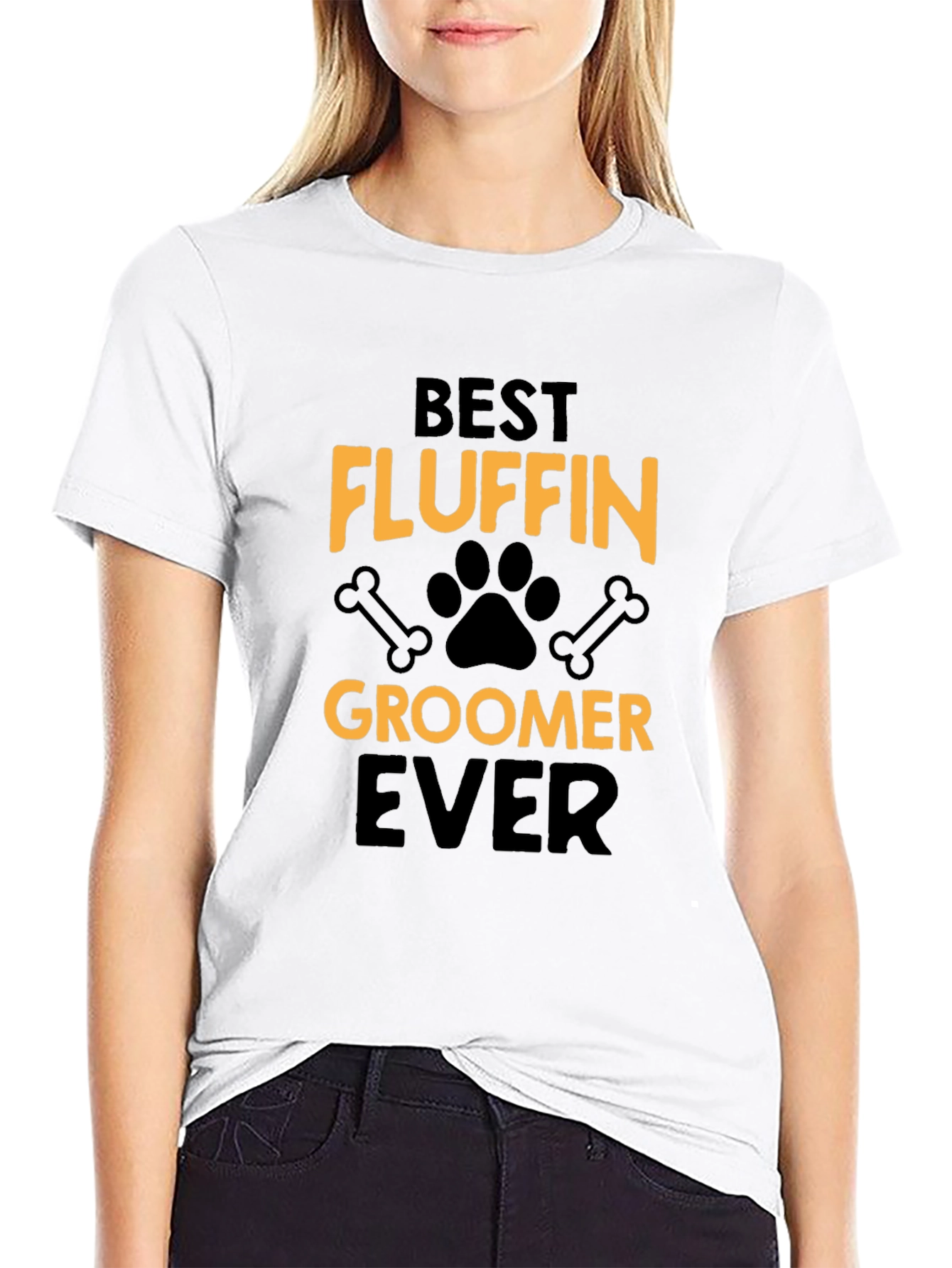 Black Best Fluffin' Groomer Ever Black T-Shirt view 9