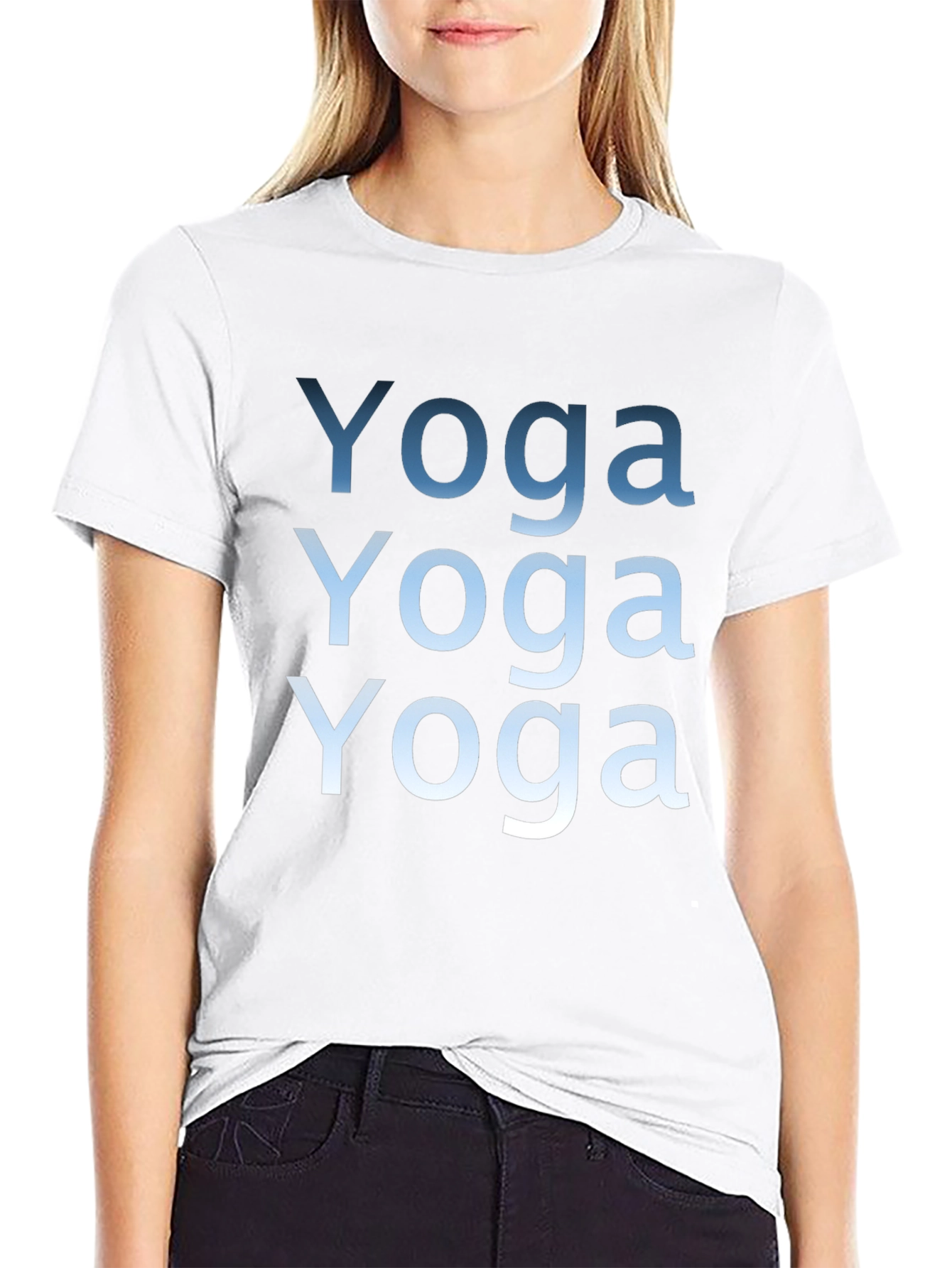 Black Yoga Text T-Shirt - Relax in Comfort & Style view 9
