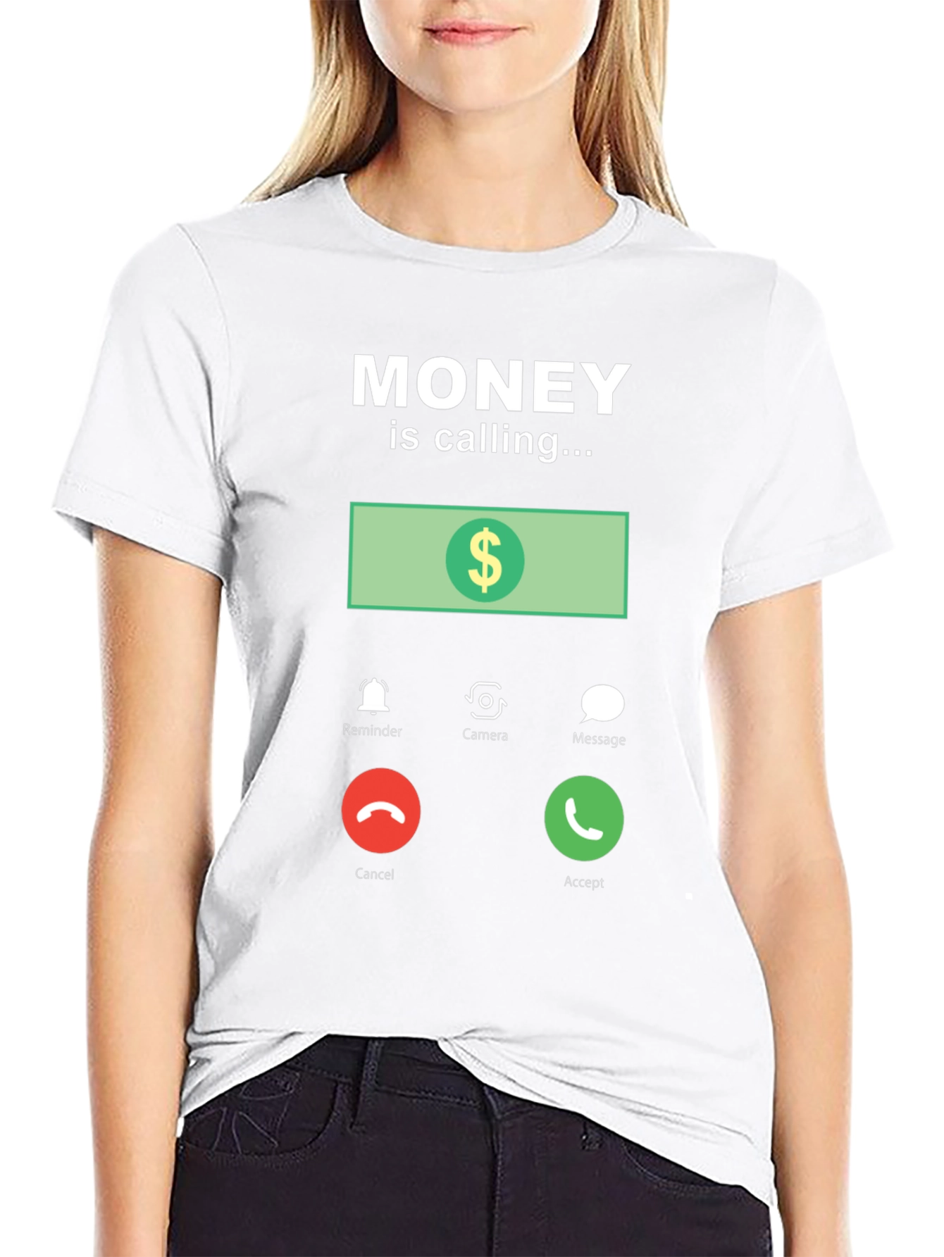 Black Money is Calling Funny Graphic T-Shirt view 9