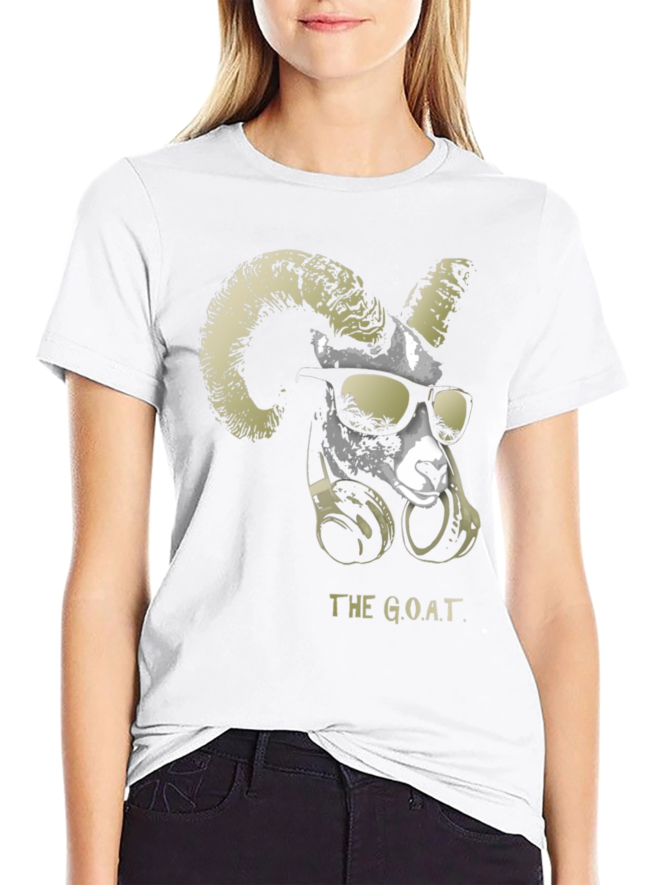 Black The G.O.A.T. Graphic Tee - Cool Ram with Headphones view 9
