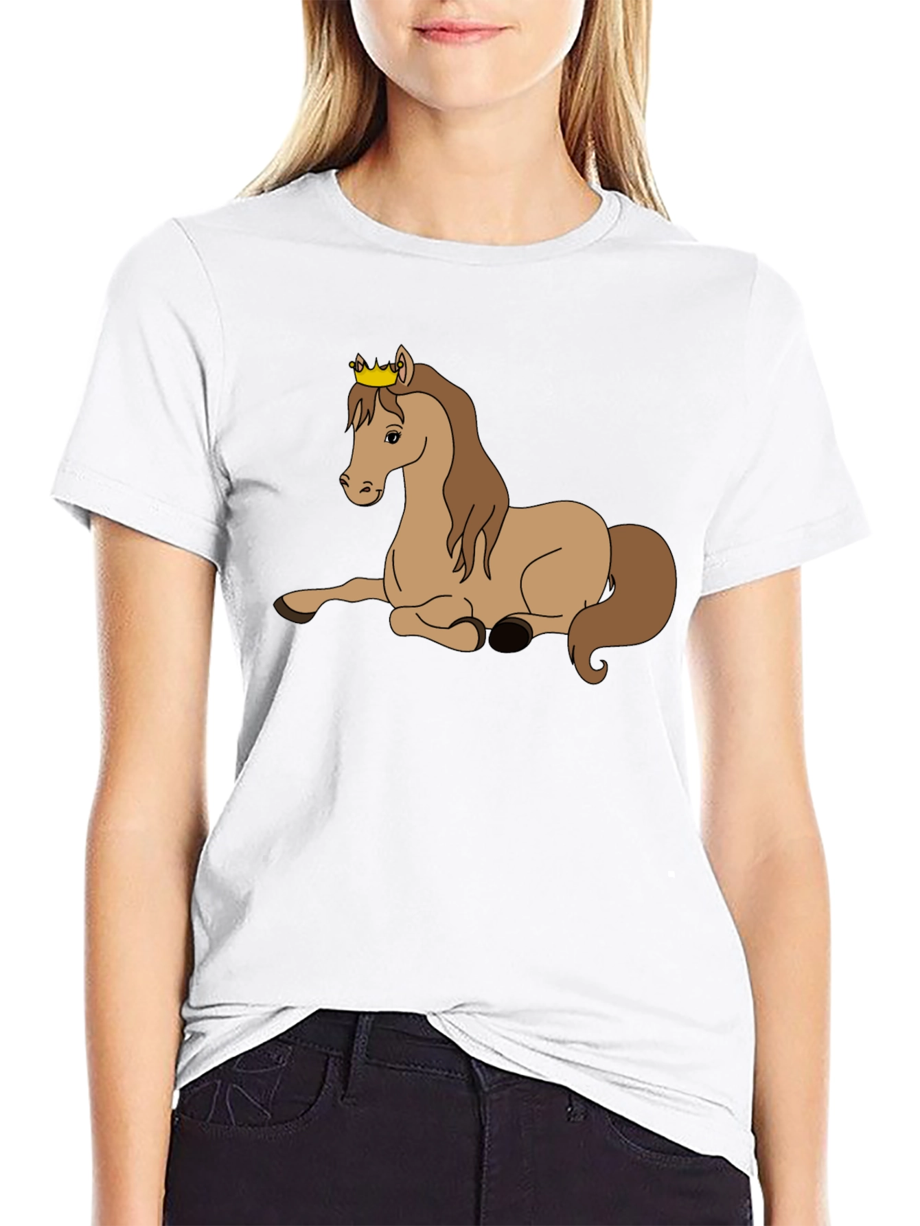 Black Horse with Crown Graphic T-Shirt view 9