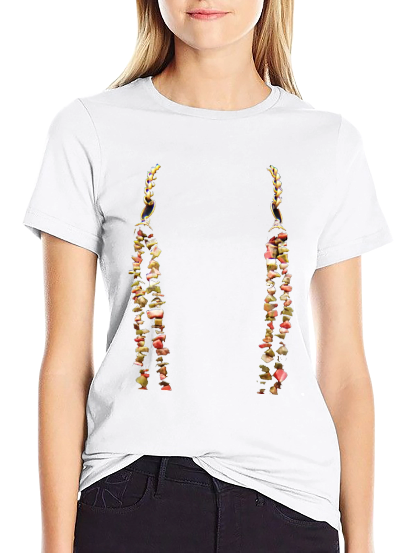 Black Unique Beaded Chain T-Shirt - Stylish Casual Wear view 9