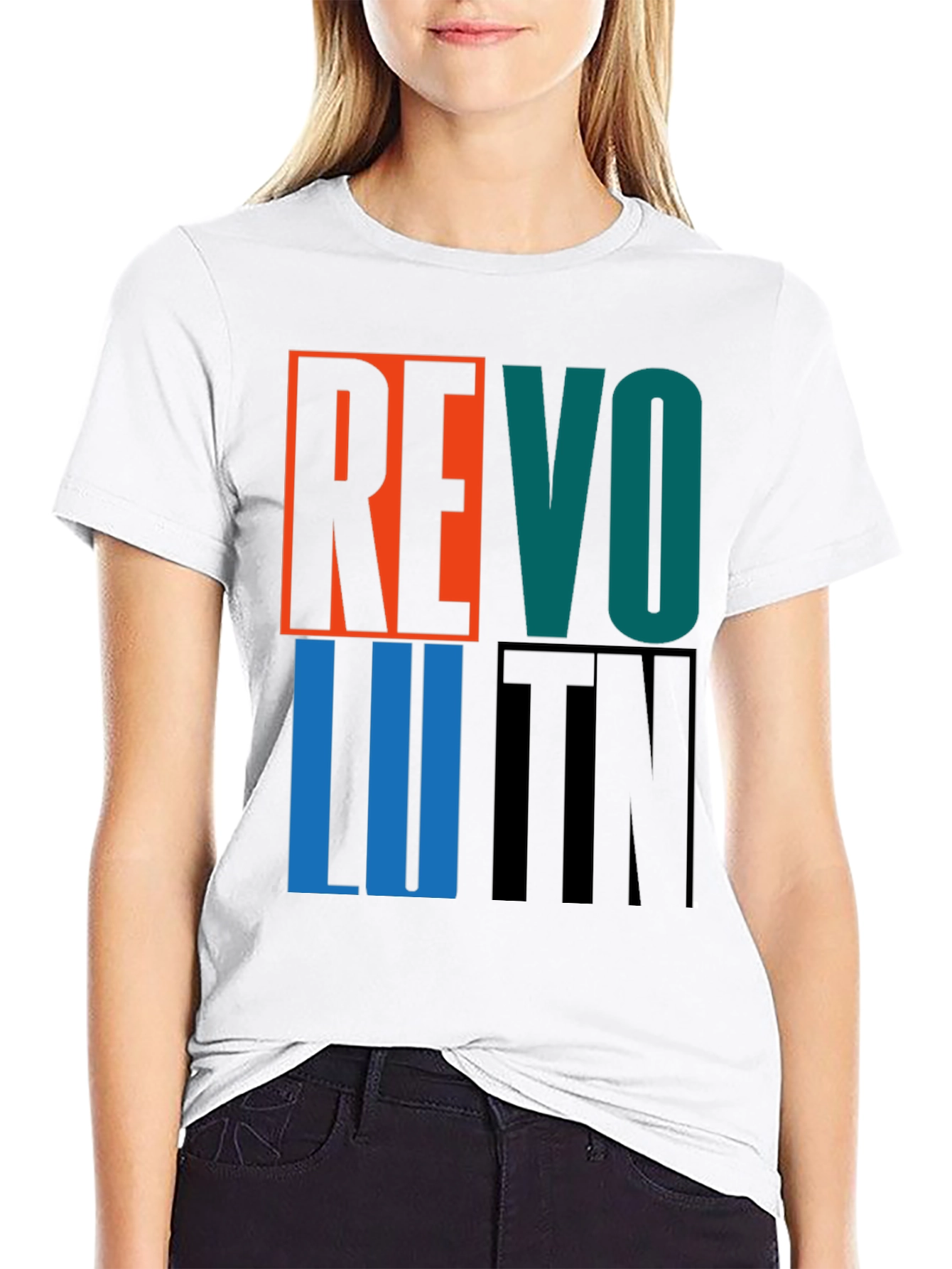 Black Revolution Graphic Print Crew Neck T-Shirt view 9