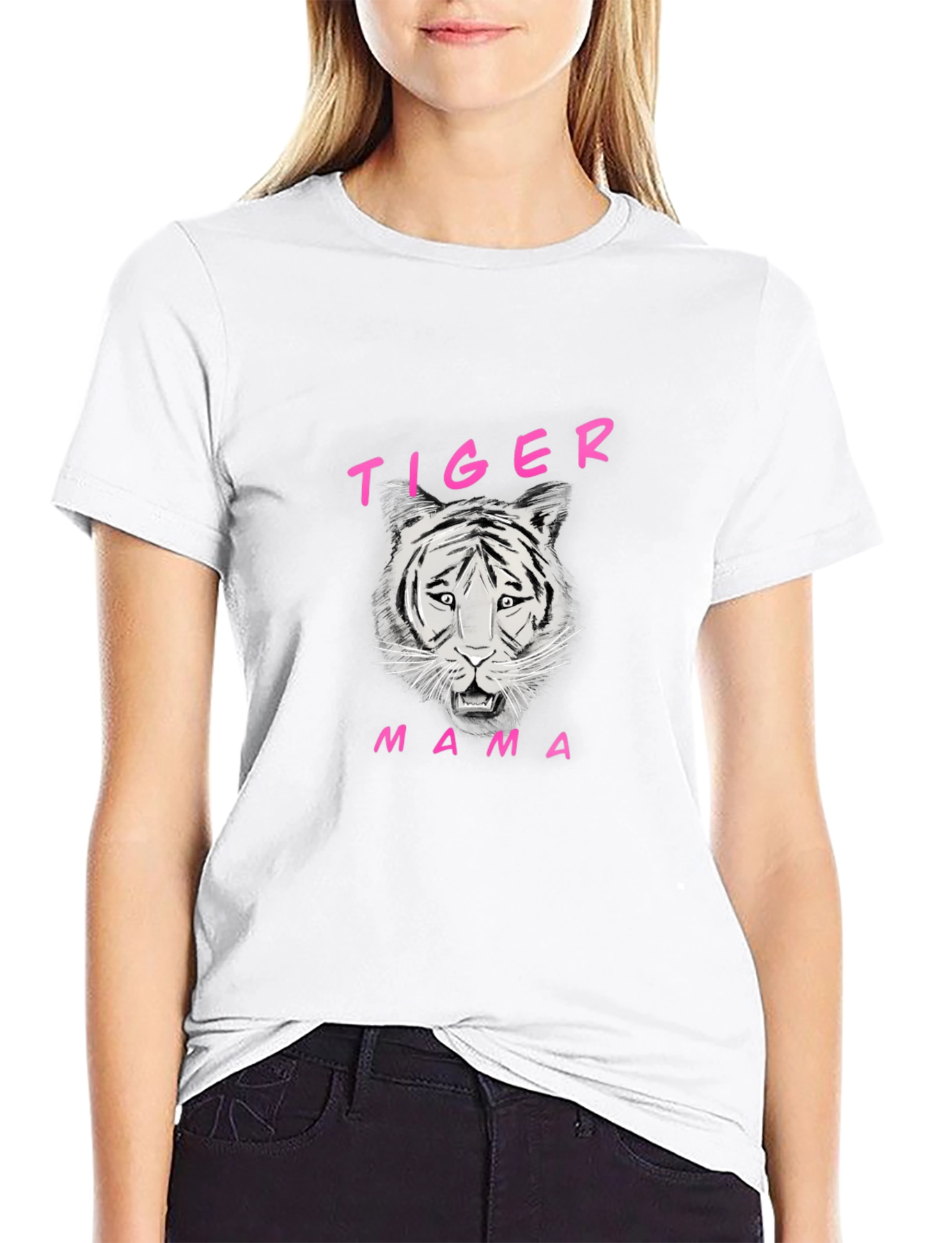 Black Tiger Mama Black Graphic Tee view 9